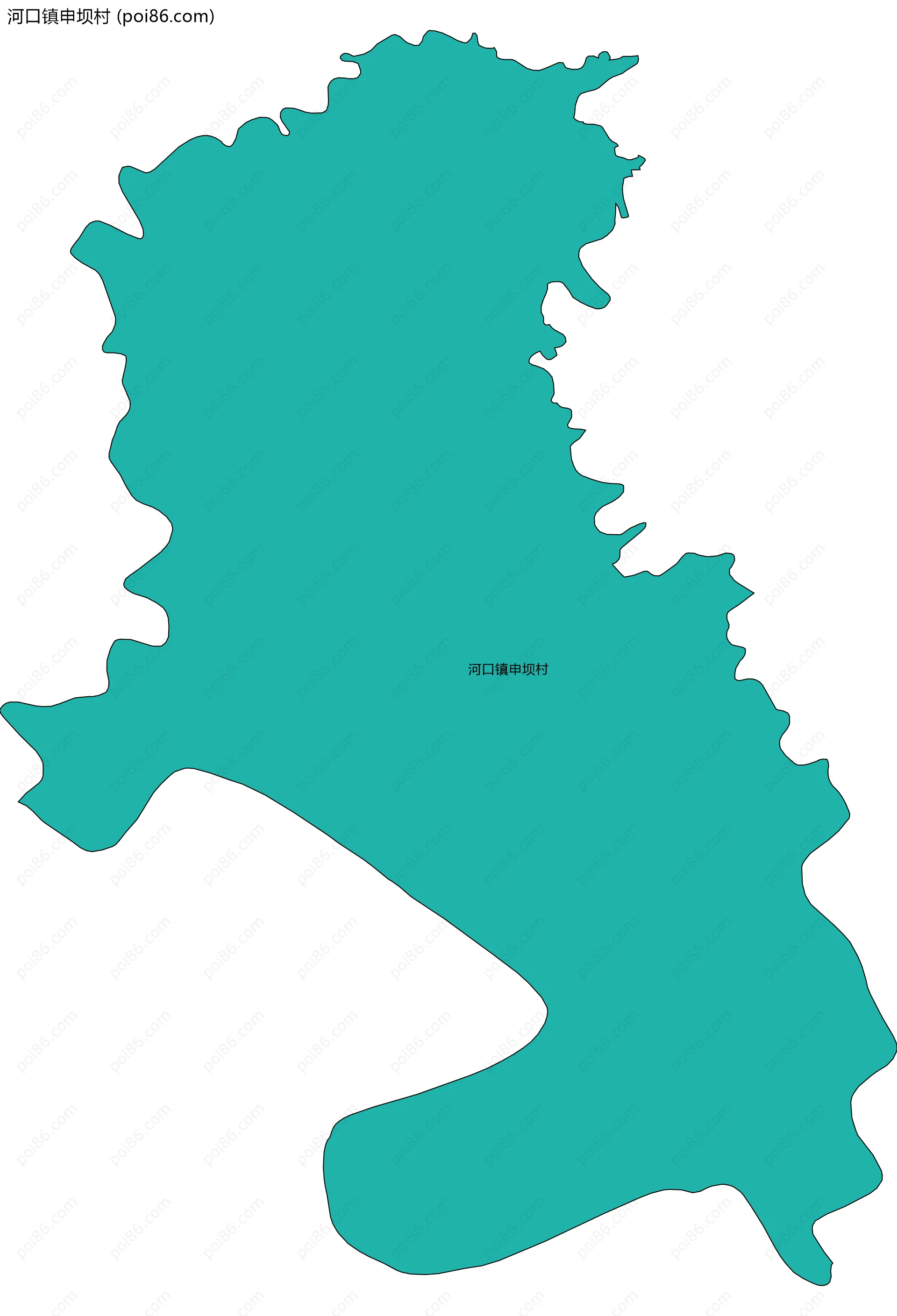 河口镇申坝村边界地图