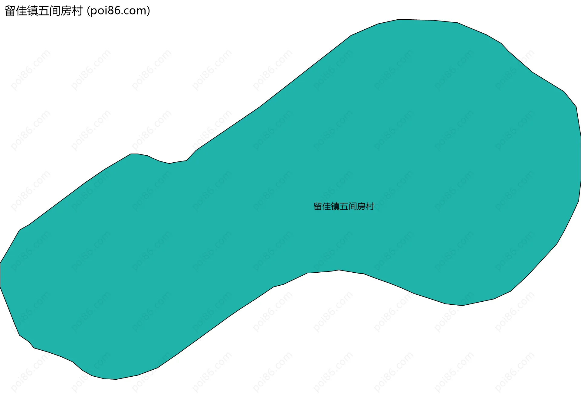 留佳镇五间房村边界地图