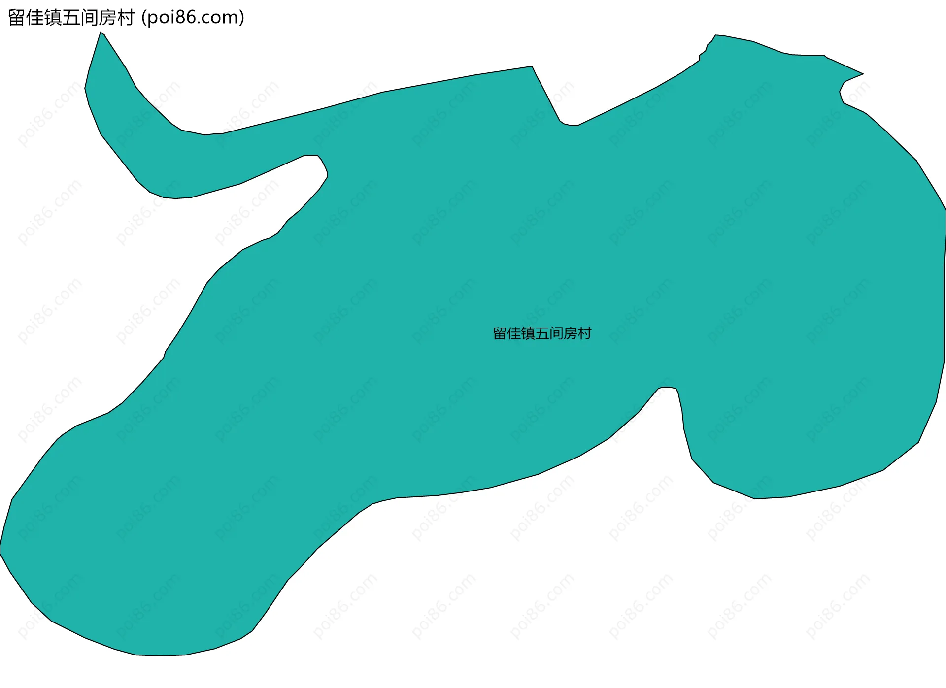 留佳镇五间房村边界地图
