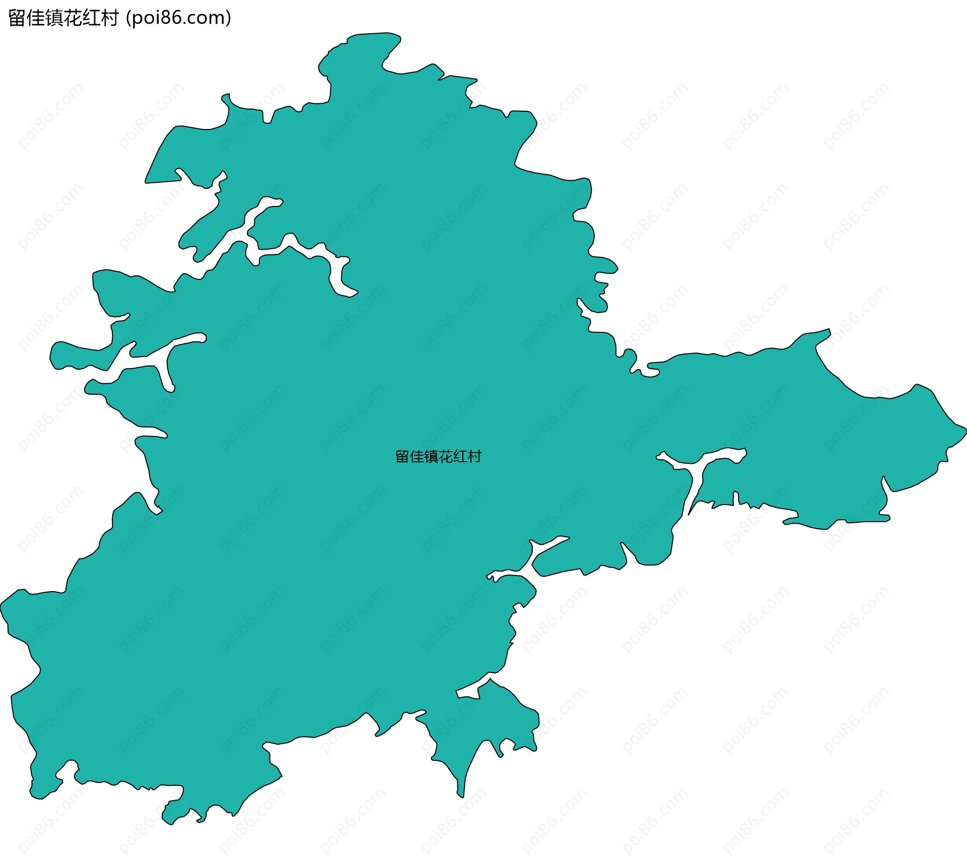 留佳镇花红村边界地图
