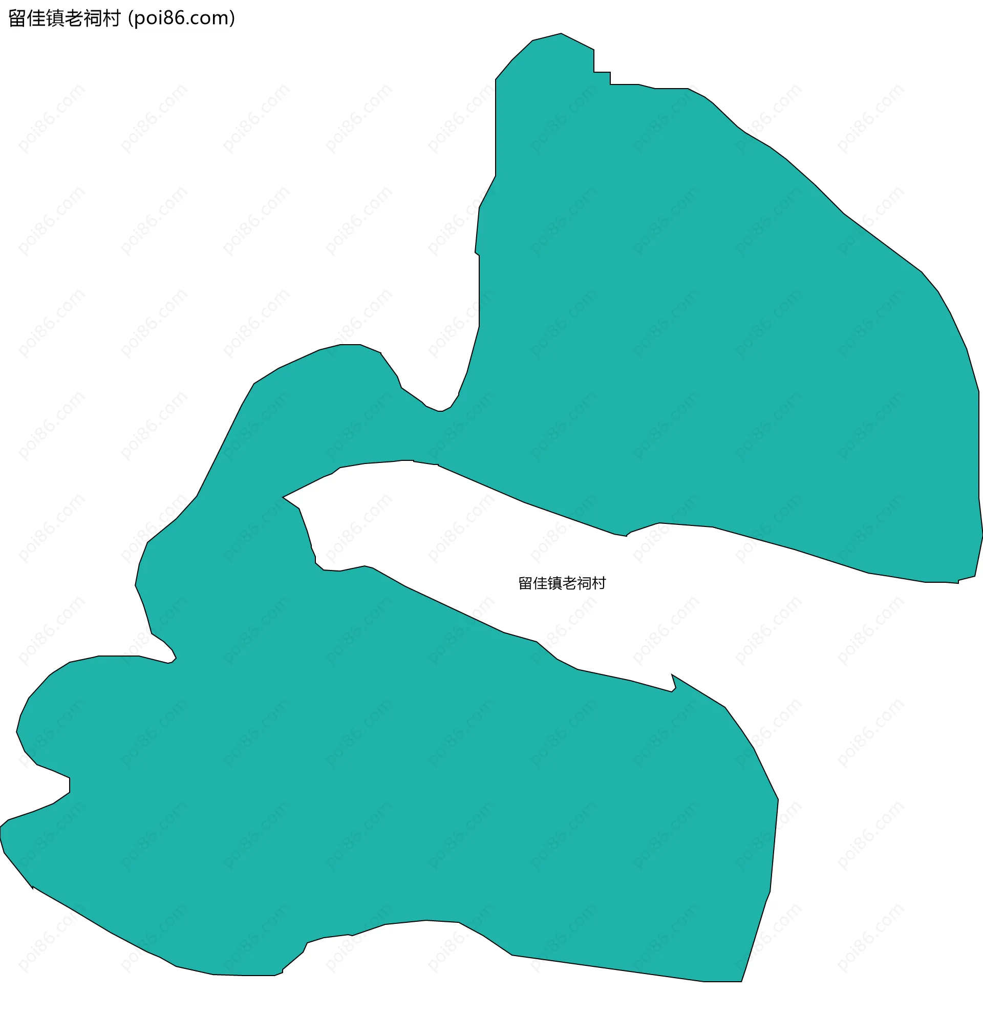 留佳镇老祠村边界地图