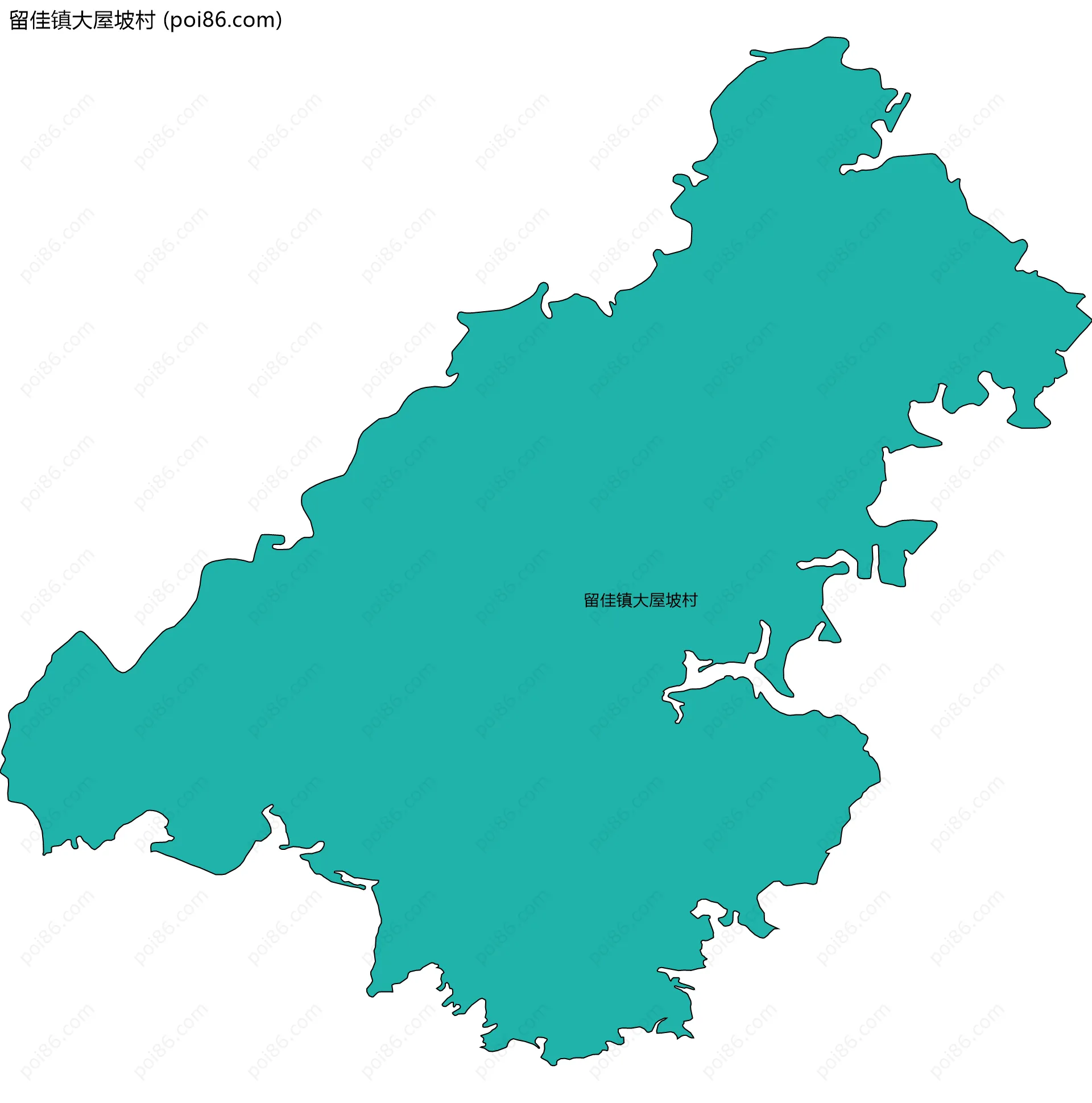 留佳镇大屋坡村边界地图