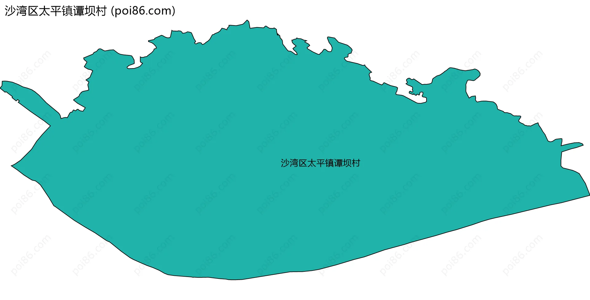 沙湾区太平镇谭坝村边界地图