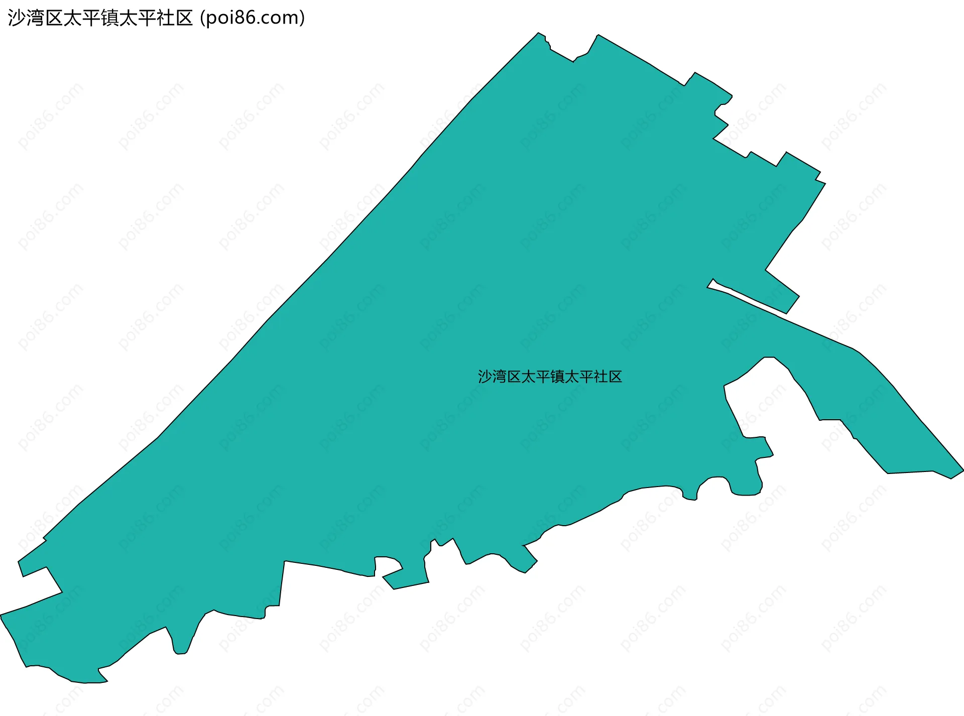 沙湾区太平镇太平社区边界地图