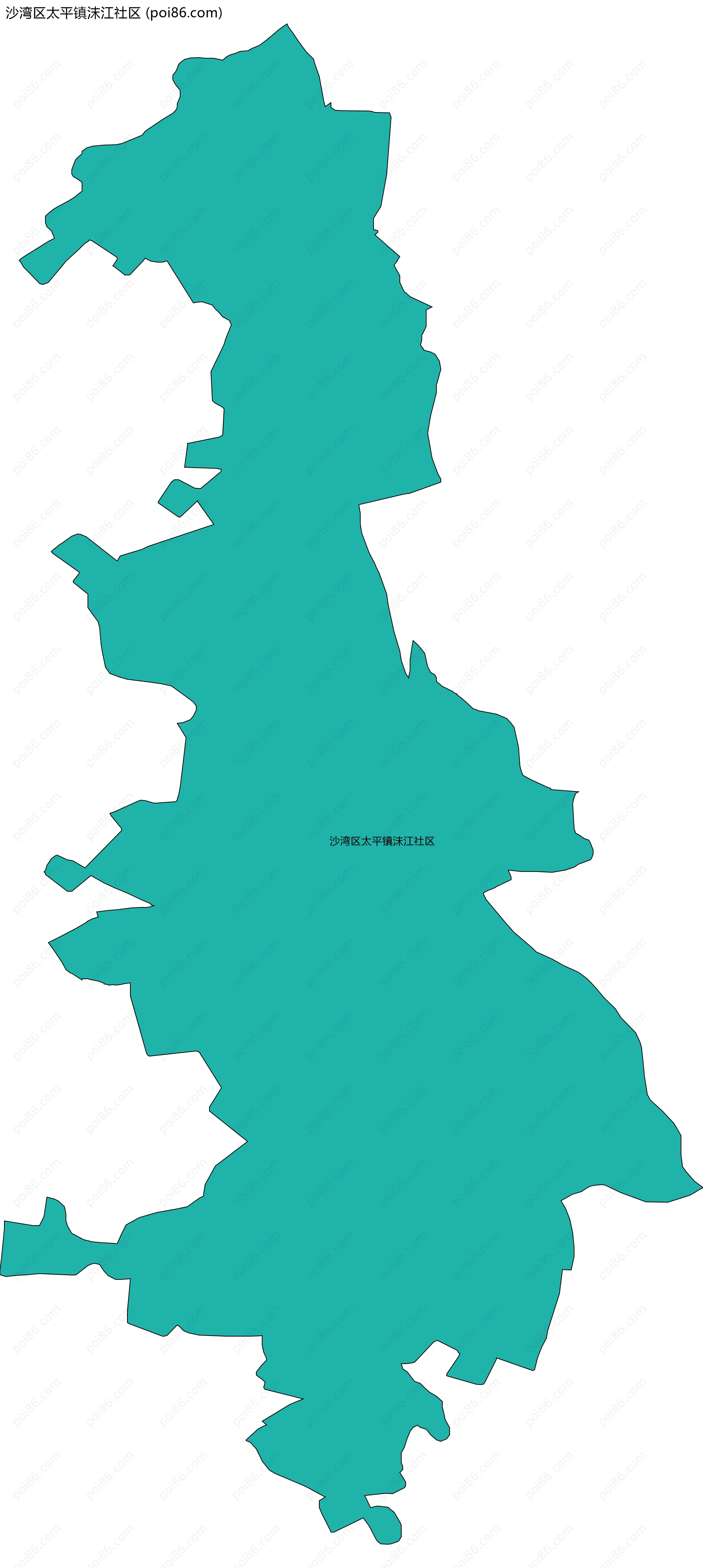 沙湾区太平镇沫江社区边界地图