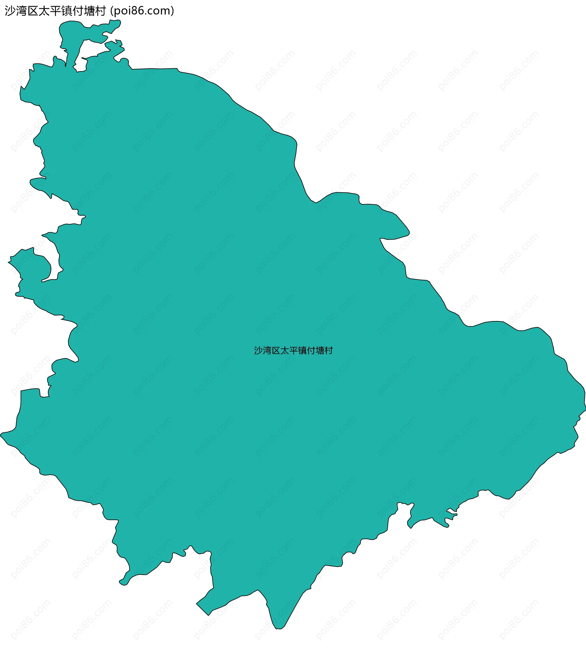 沙湾区太平镇付塘村边界地图