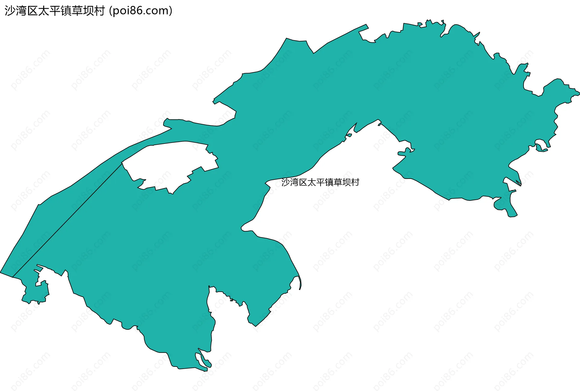 沙湾区太平镇草坝村边界地图