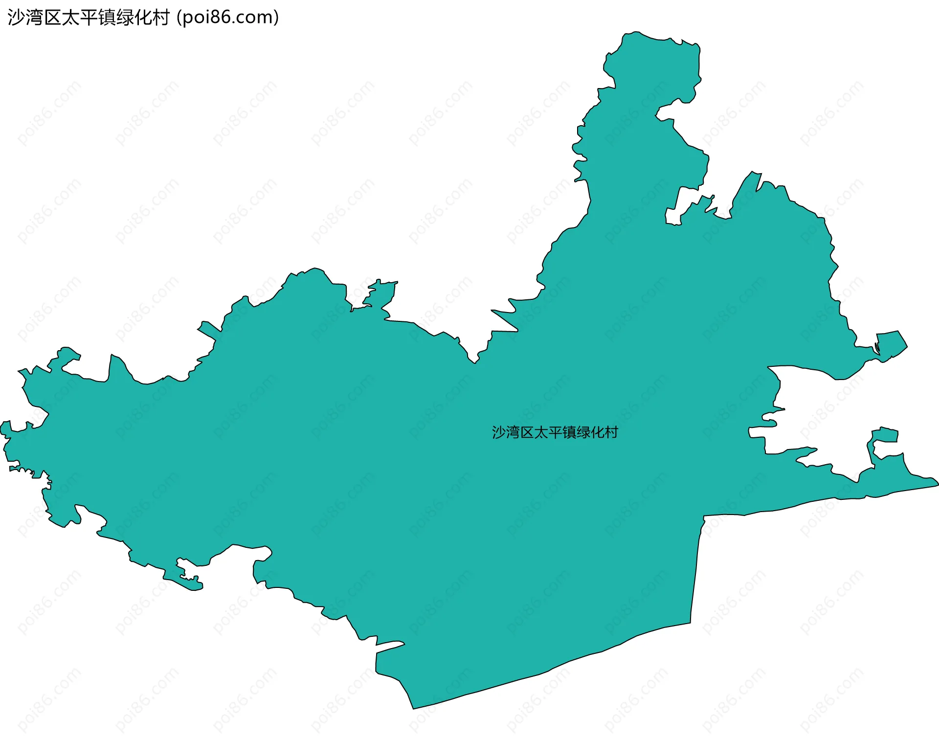 沙湾区太平镇绿化村边界地图
