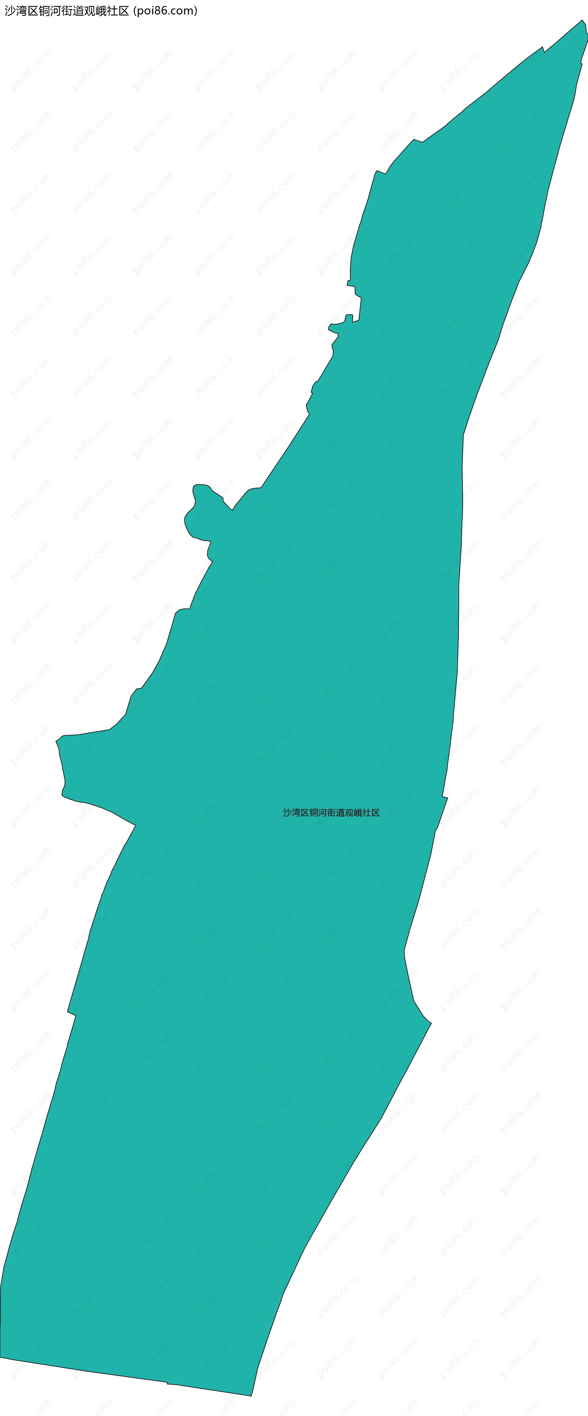 沙湾区铜河街道观峨社区边界地图