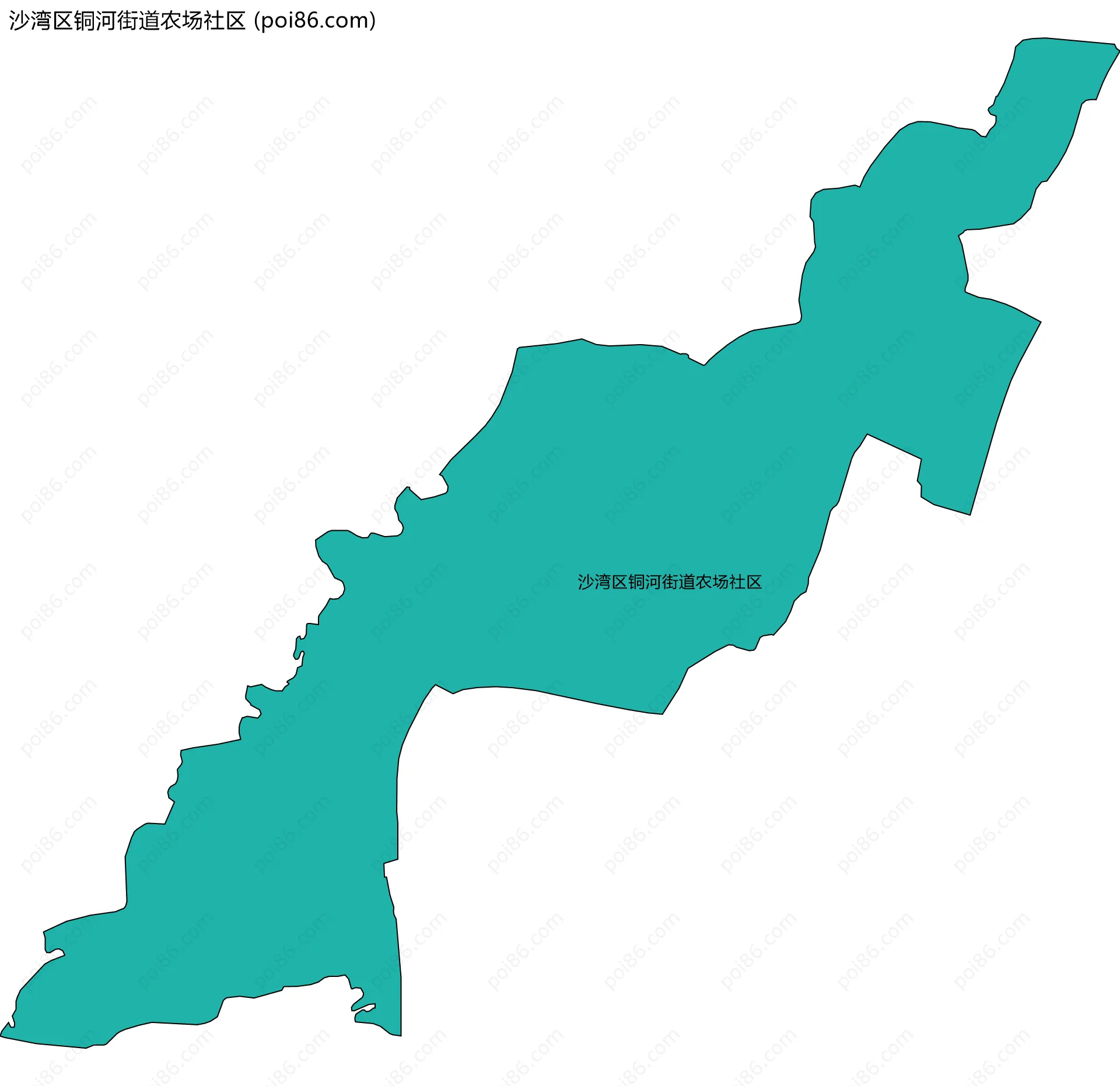 沙湾区铜河街道农场社区边界地图