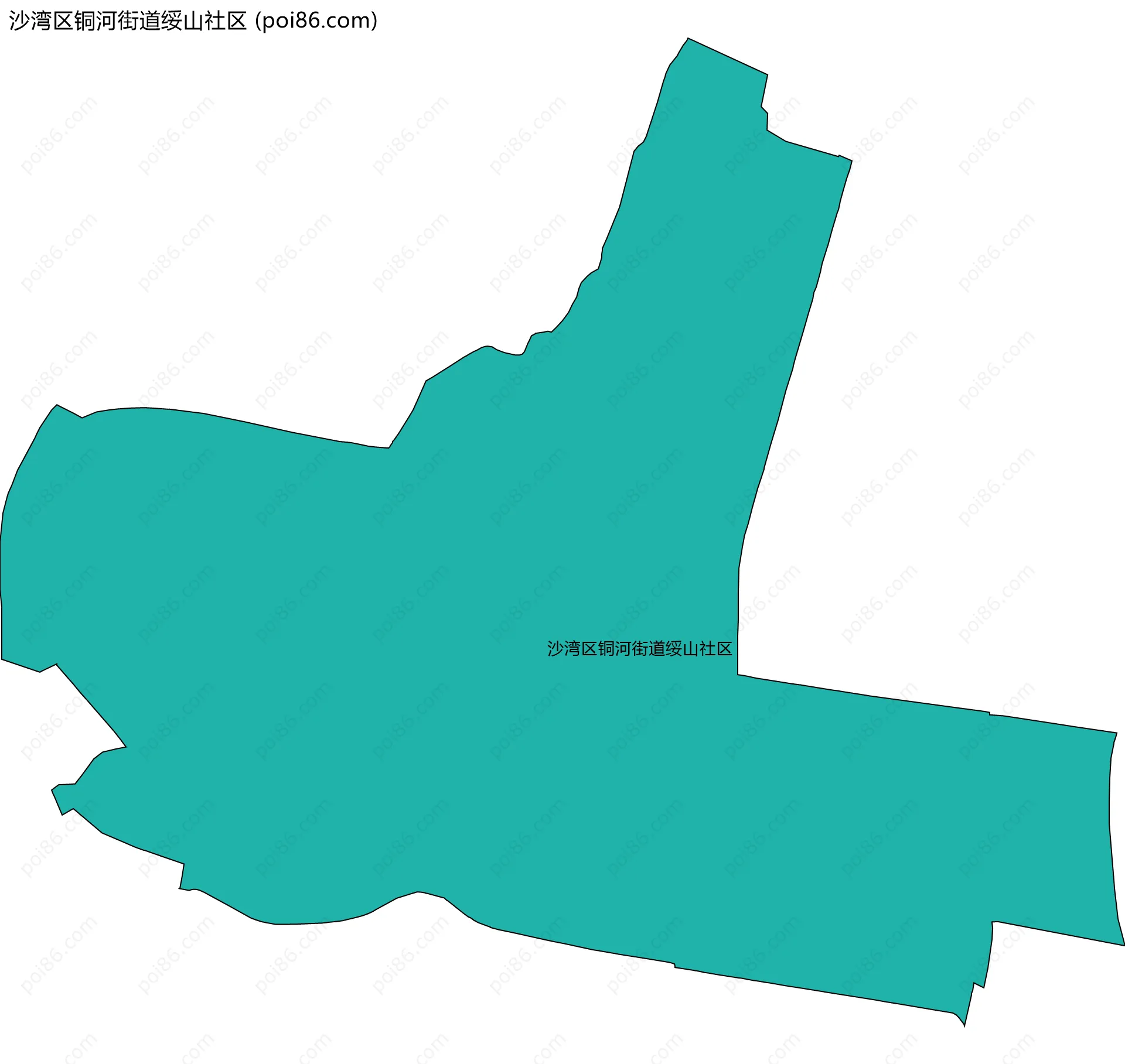 沙湾区铜河街道绥山社区边界地图