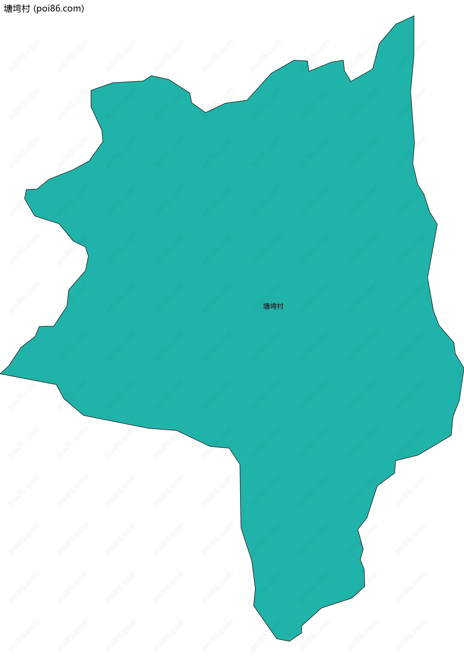 塘塆村边界地图