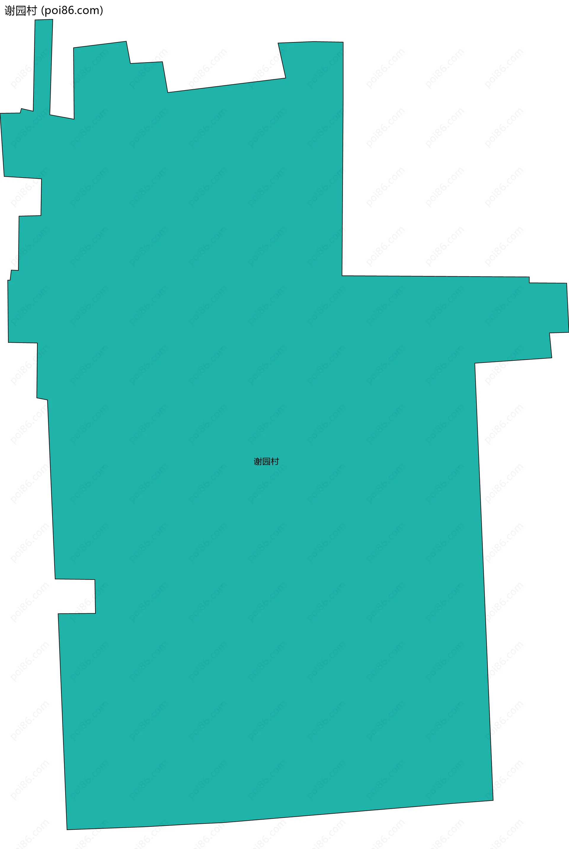 谢园村边界地图