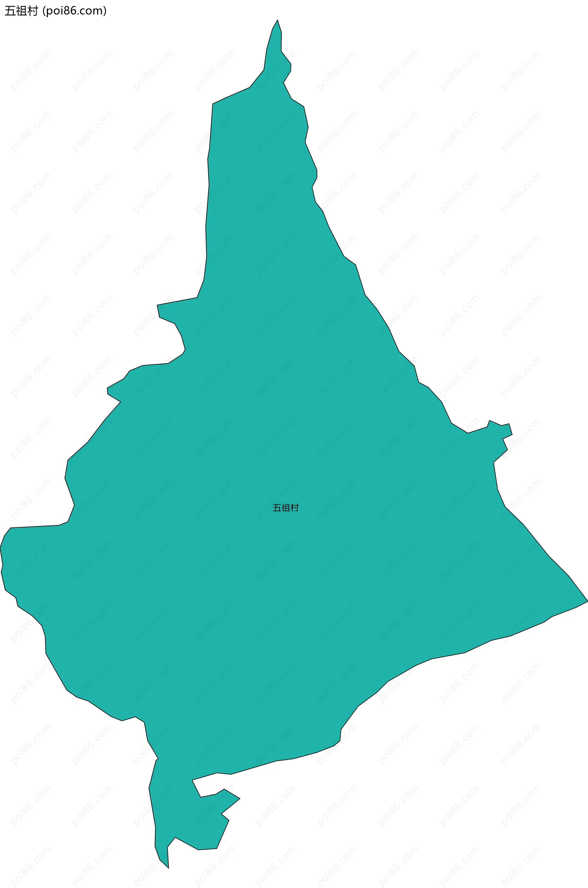五祖村边界地图