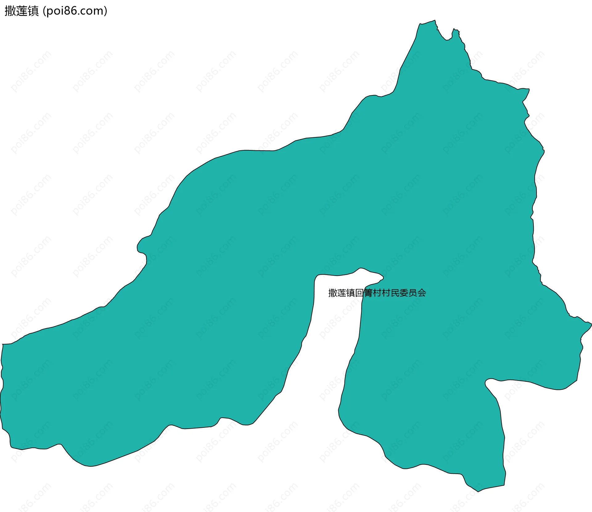撒莲镇边界地图(五级行政区划)