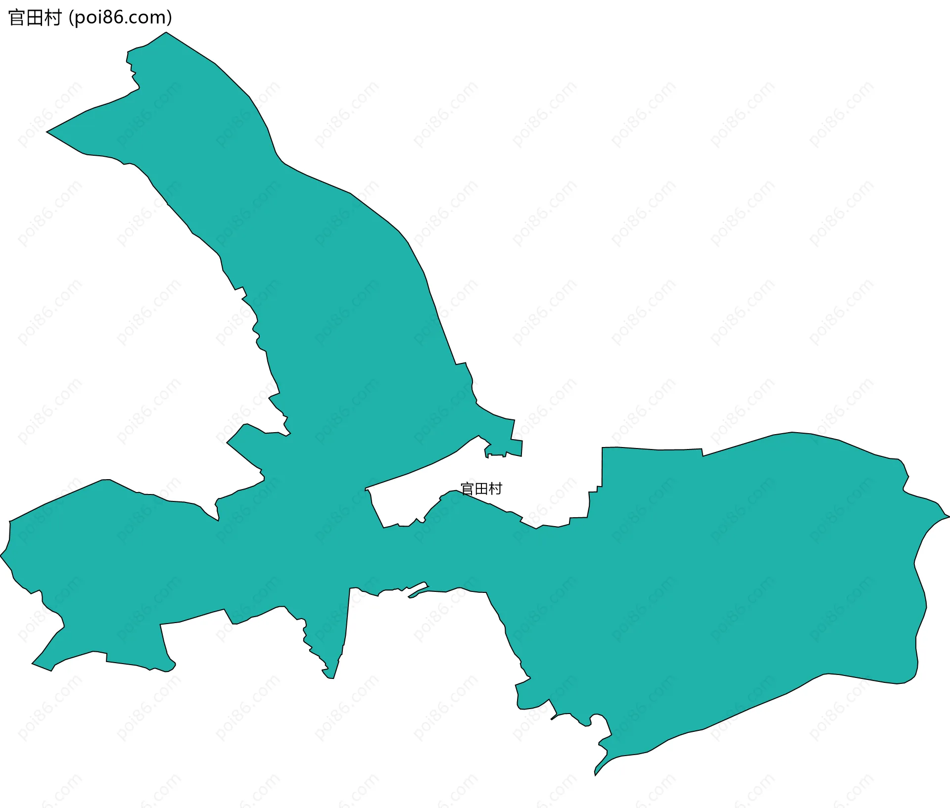 官田村边界地图