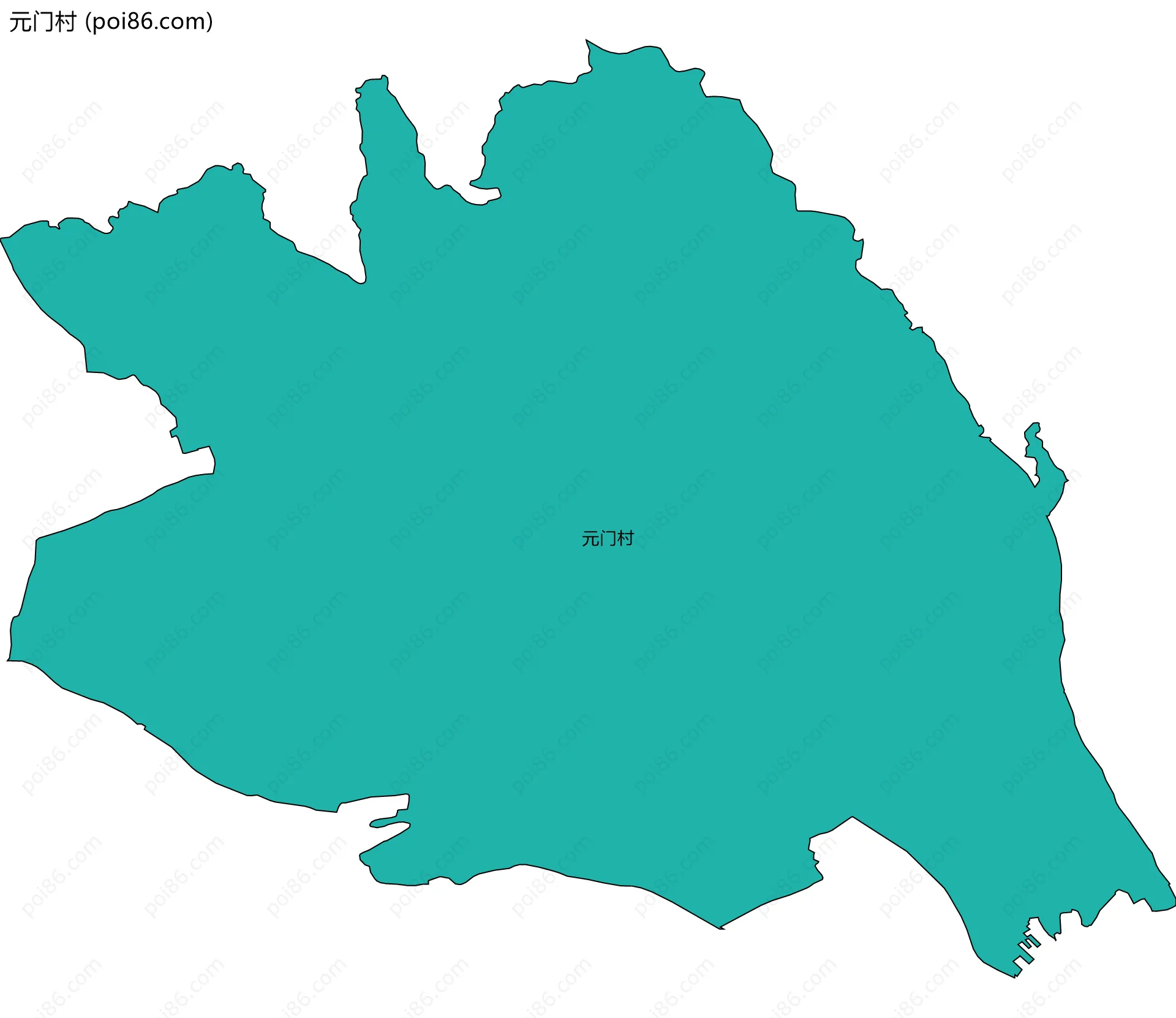 元门村边界地图