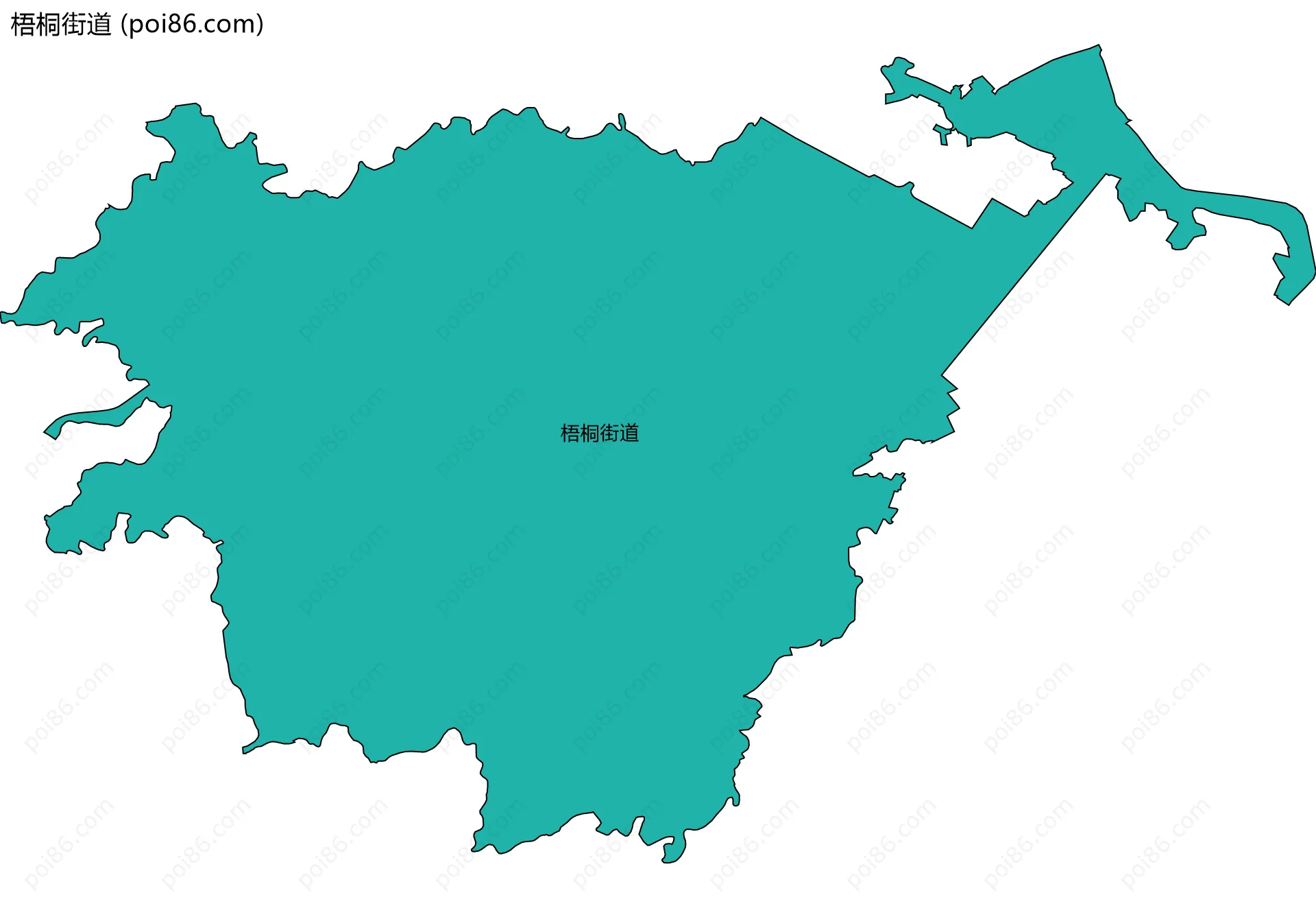 梧桐街道边界地图