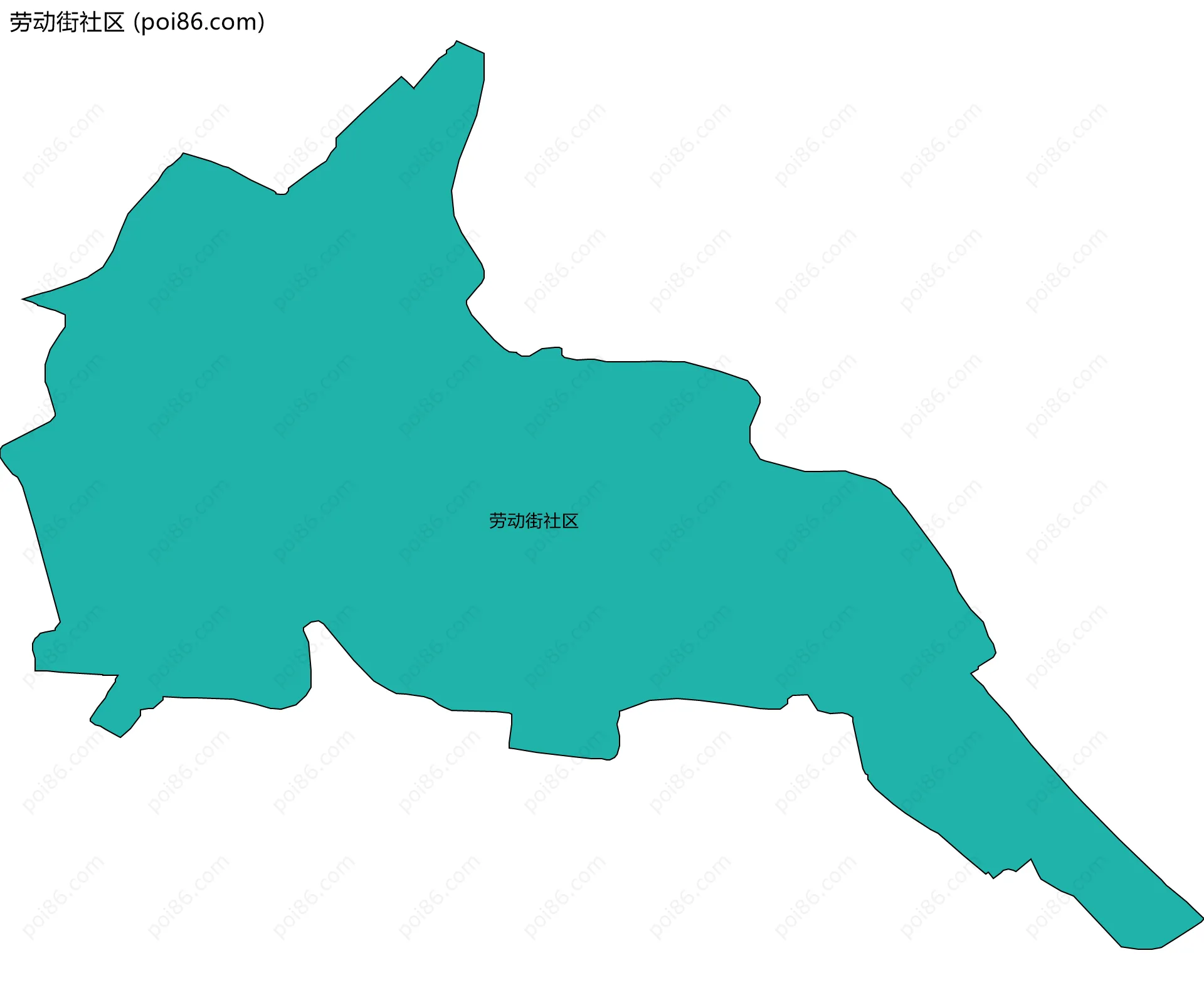 劳动街社区边界地图