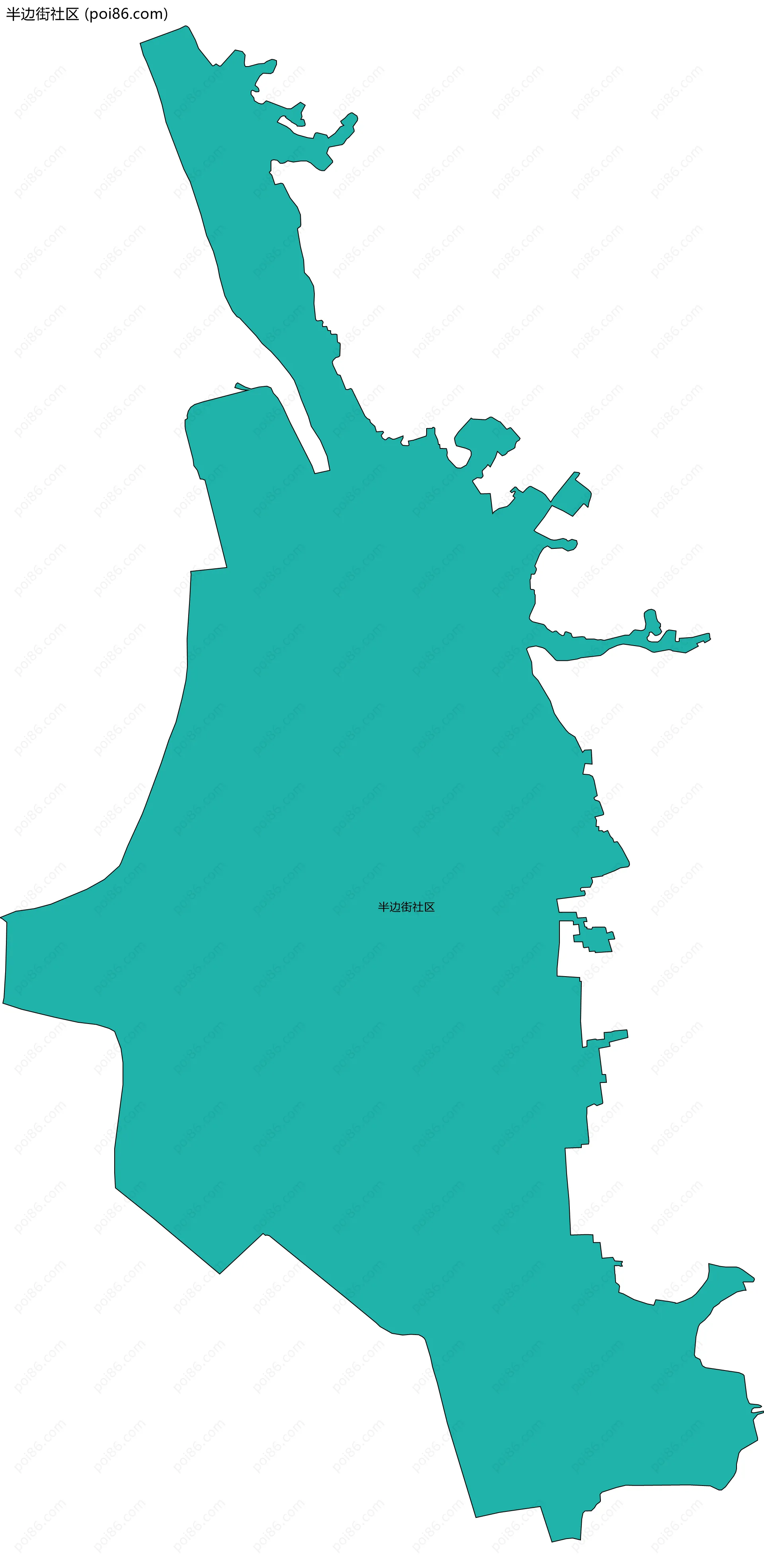半边街社区边界地图