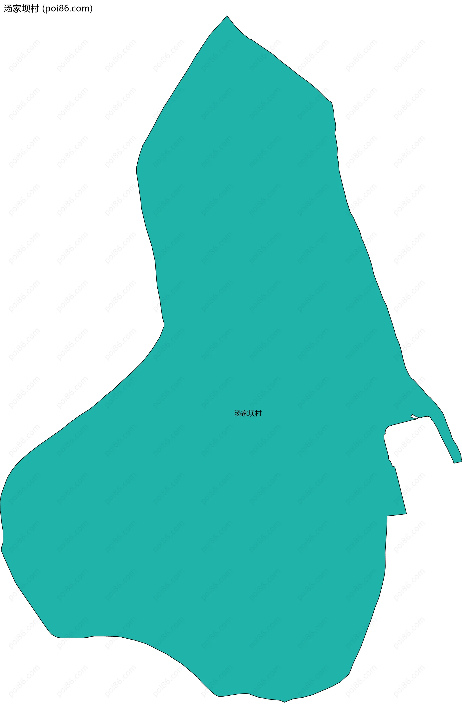 汤家坝村边界地图