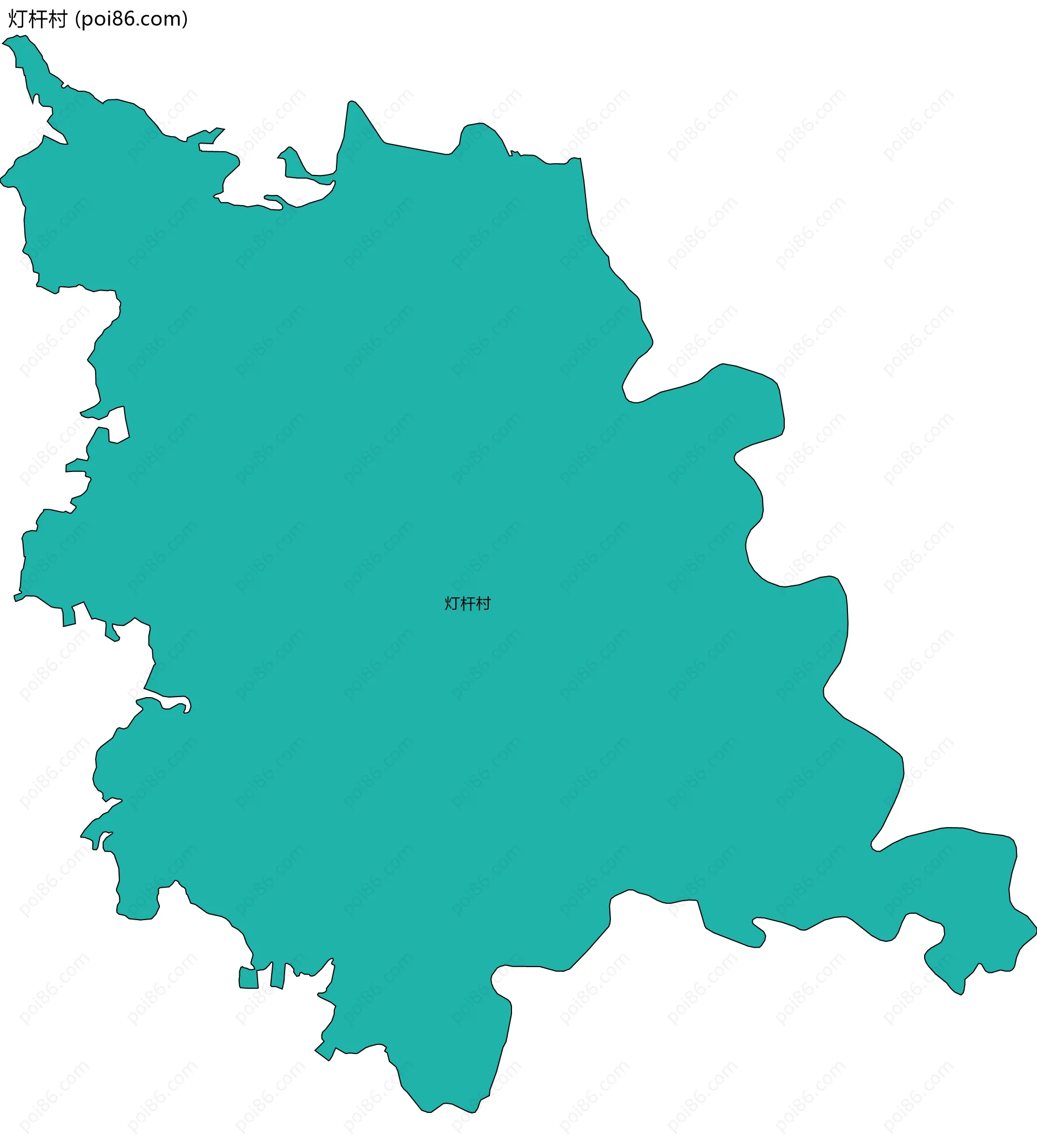 灯杆村边界地图