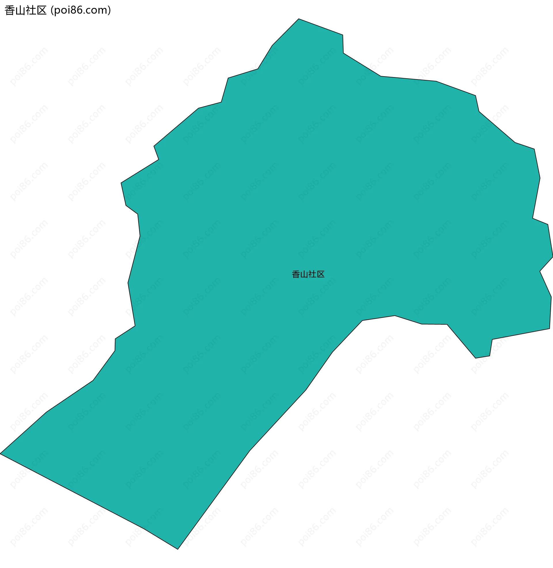 香山社区边界地图
