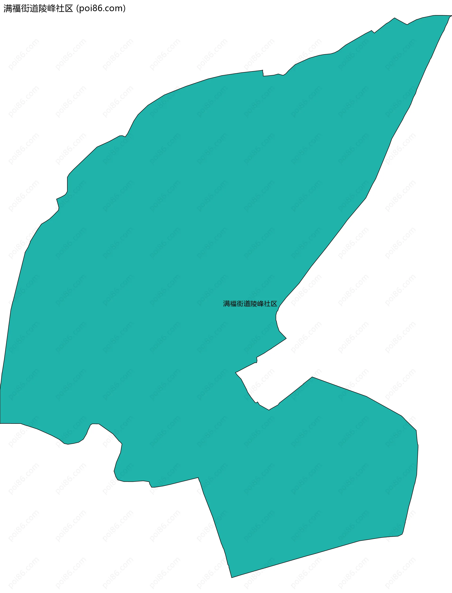 满福街道陵峰社区边界地图