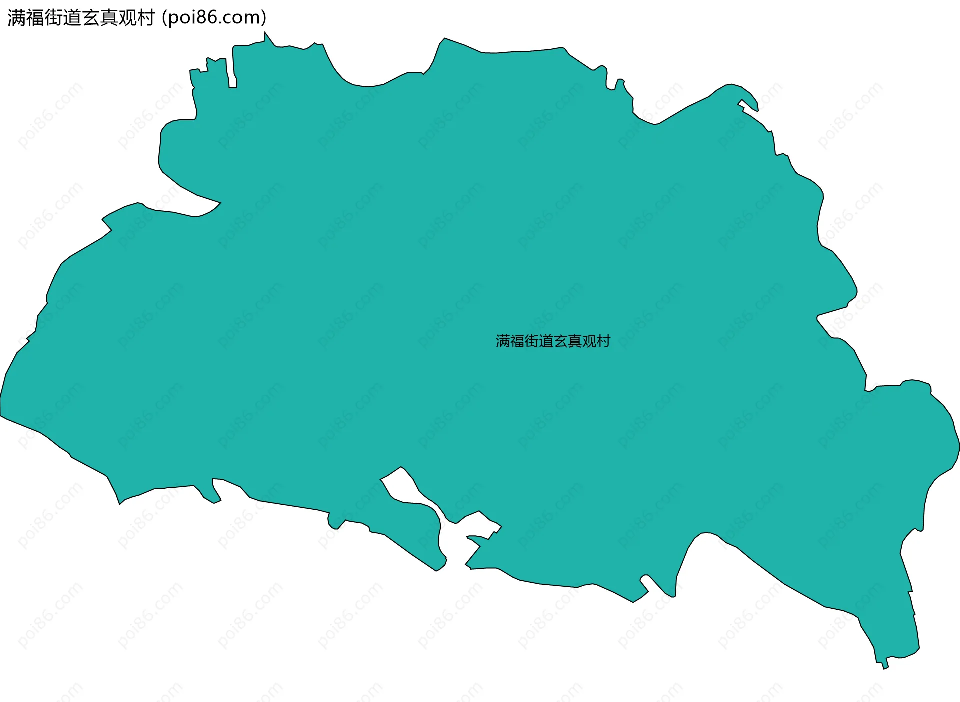 满福街道玄真观村边界地图
