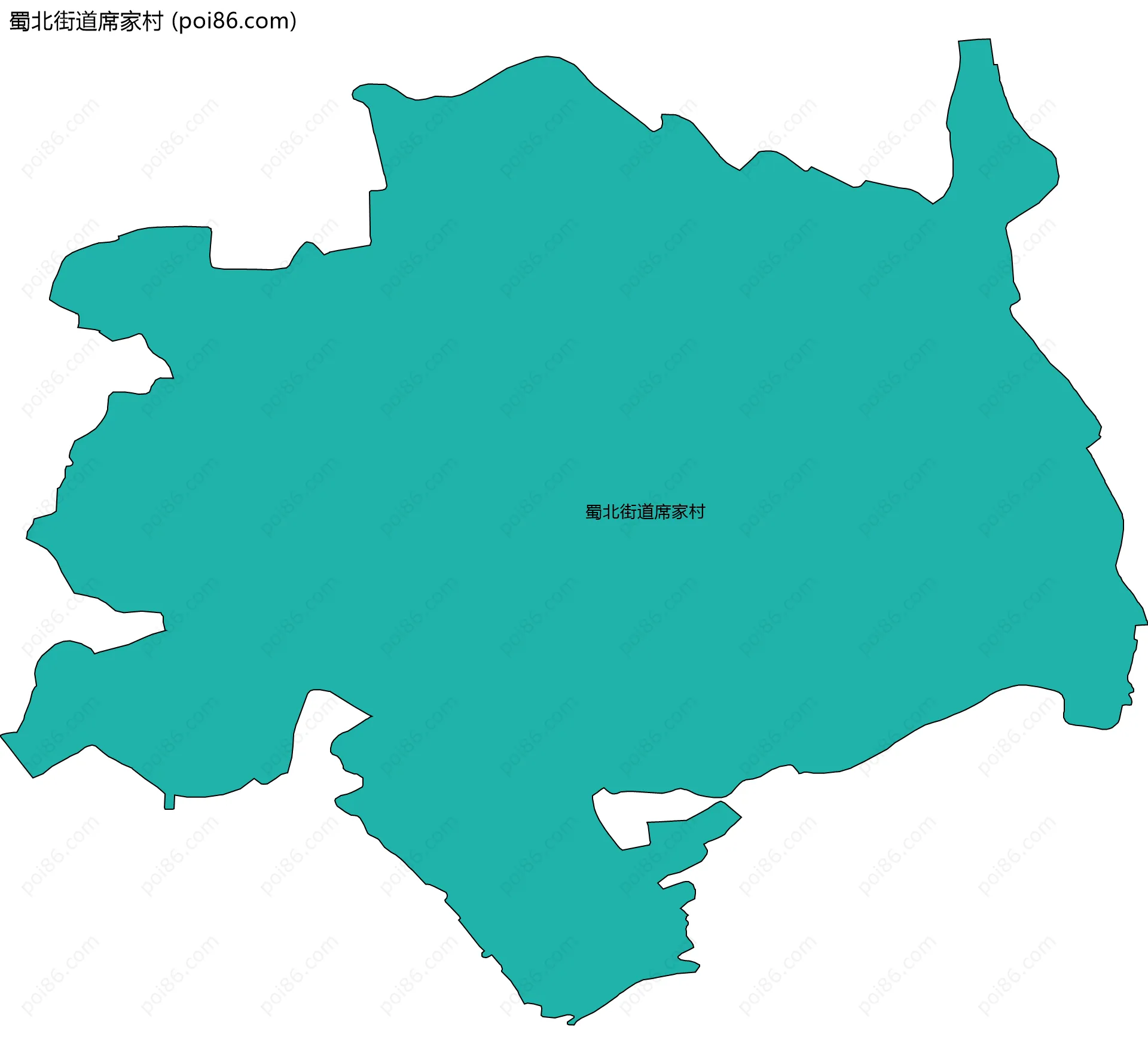 蜀北街道席家村边界地图