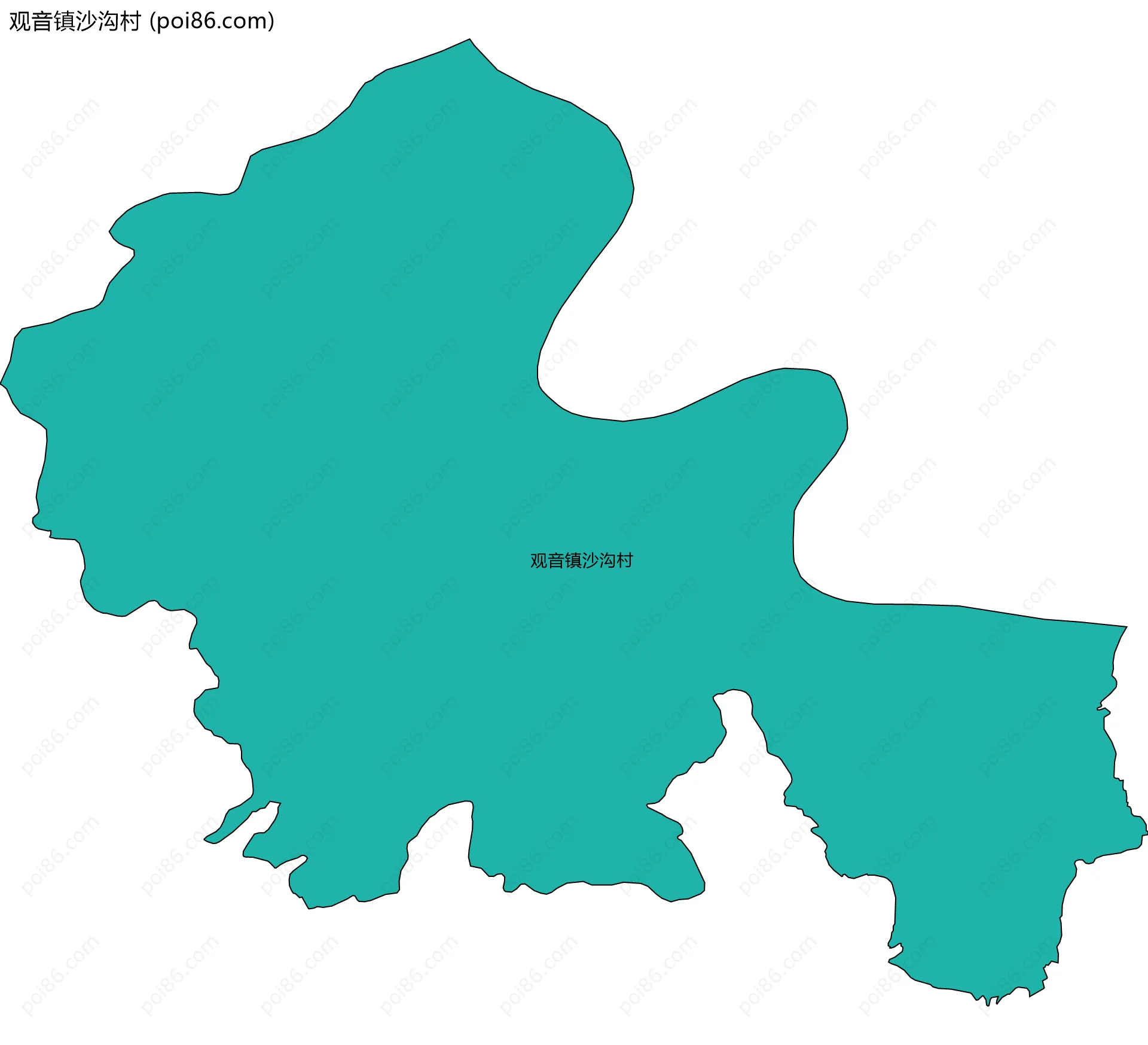 观音镇沙沟村边界地图