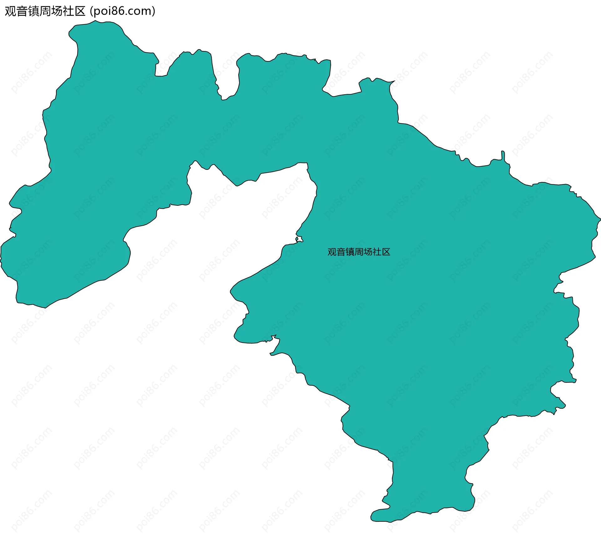 观音镇周场社区边界地图