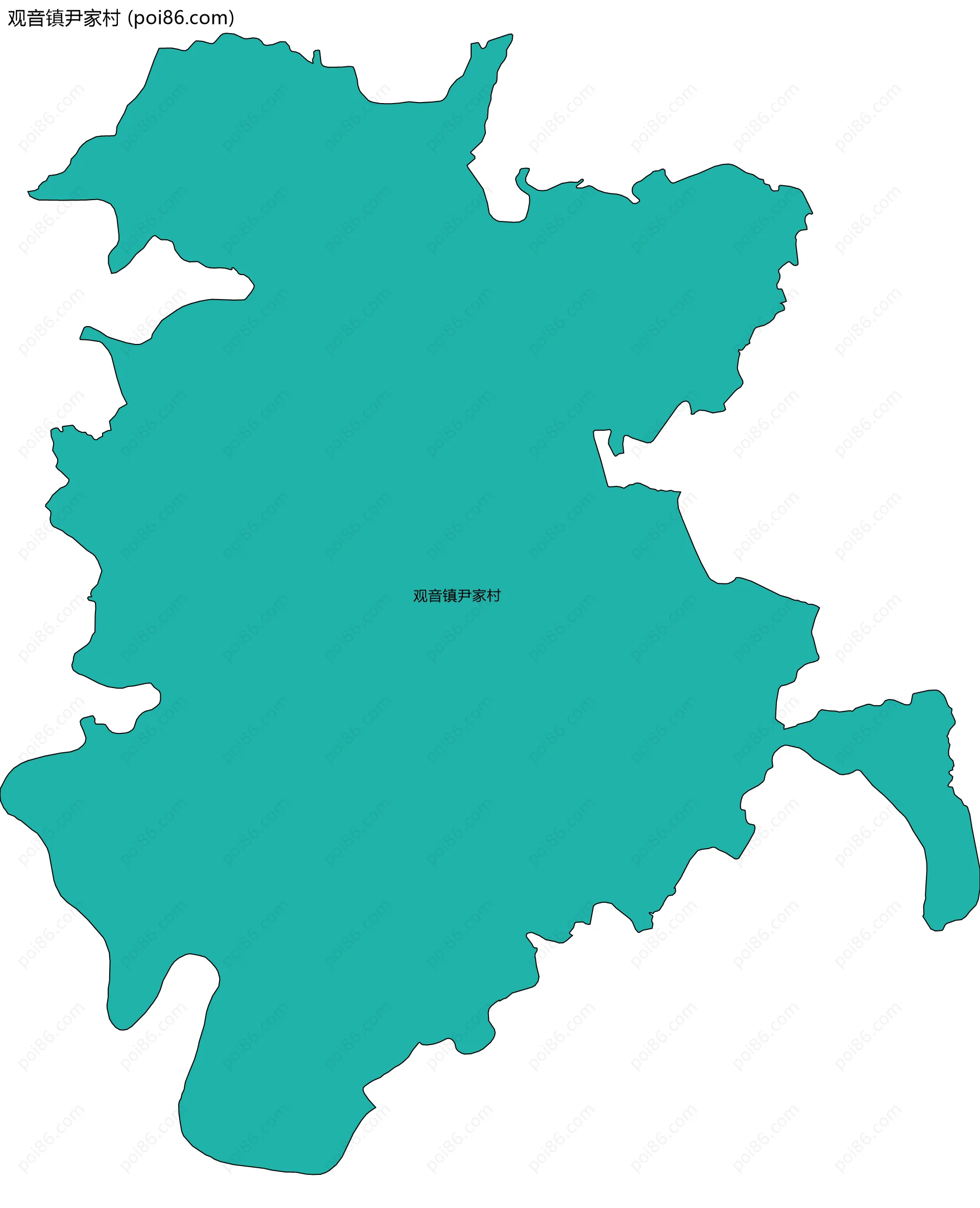 观音镇尹家村边界地图