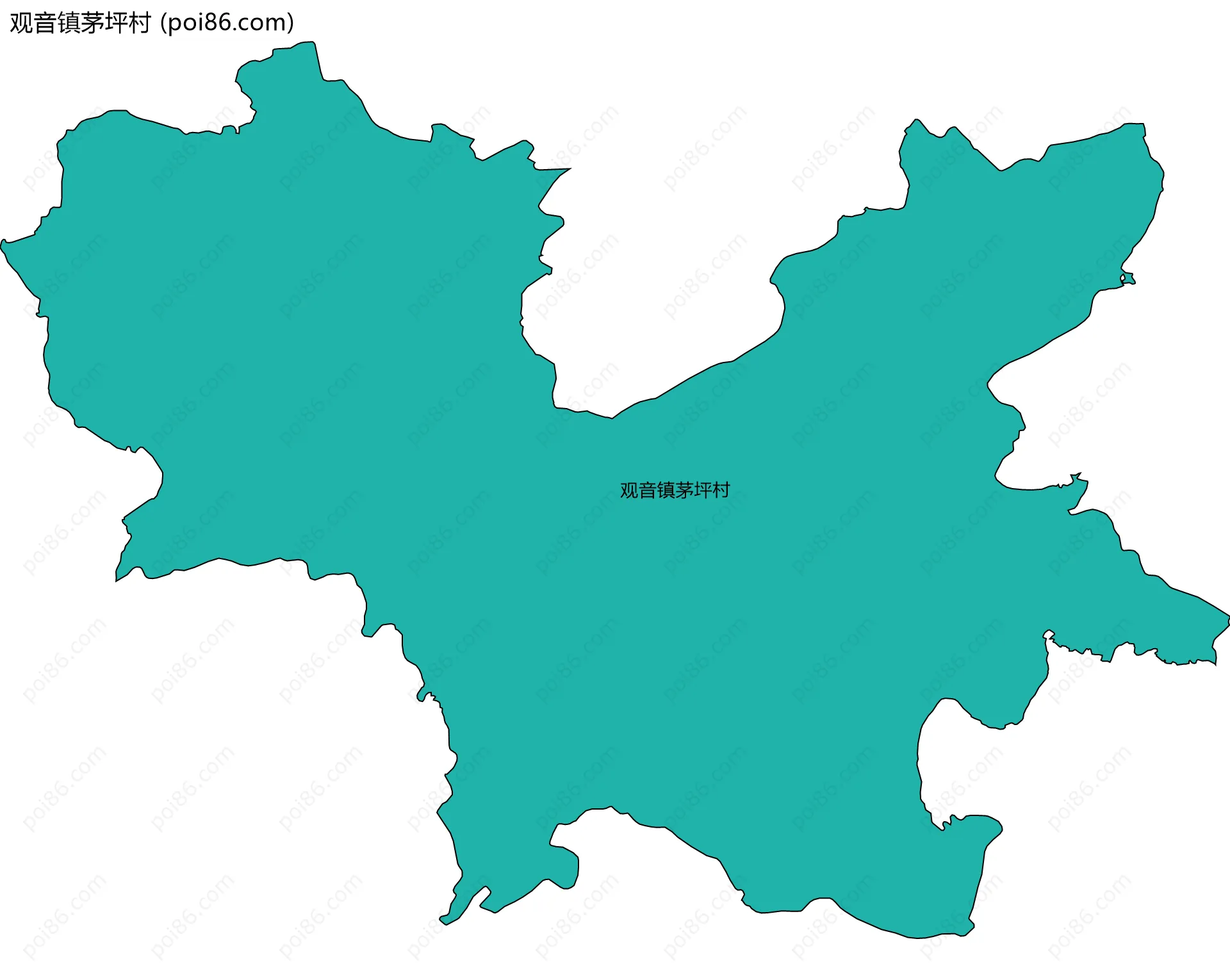 观音镇茅坪村边界地图