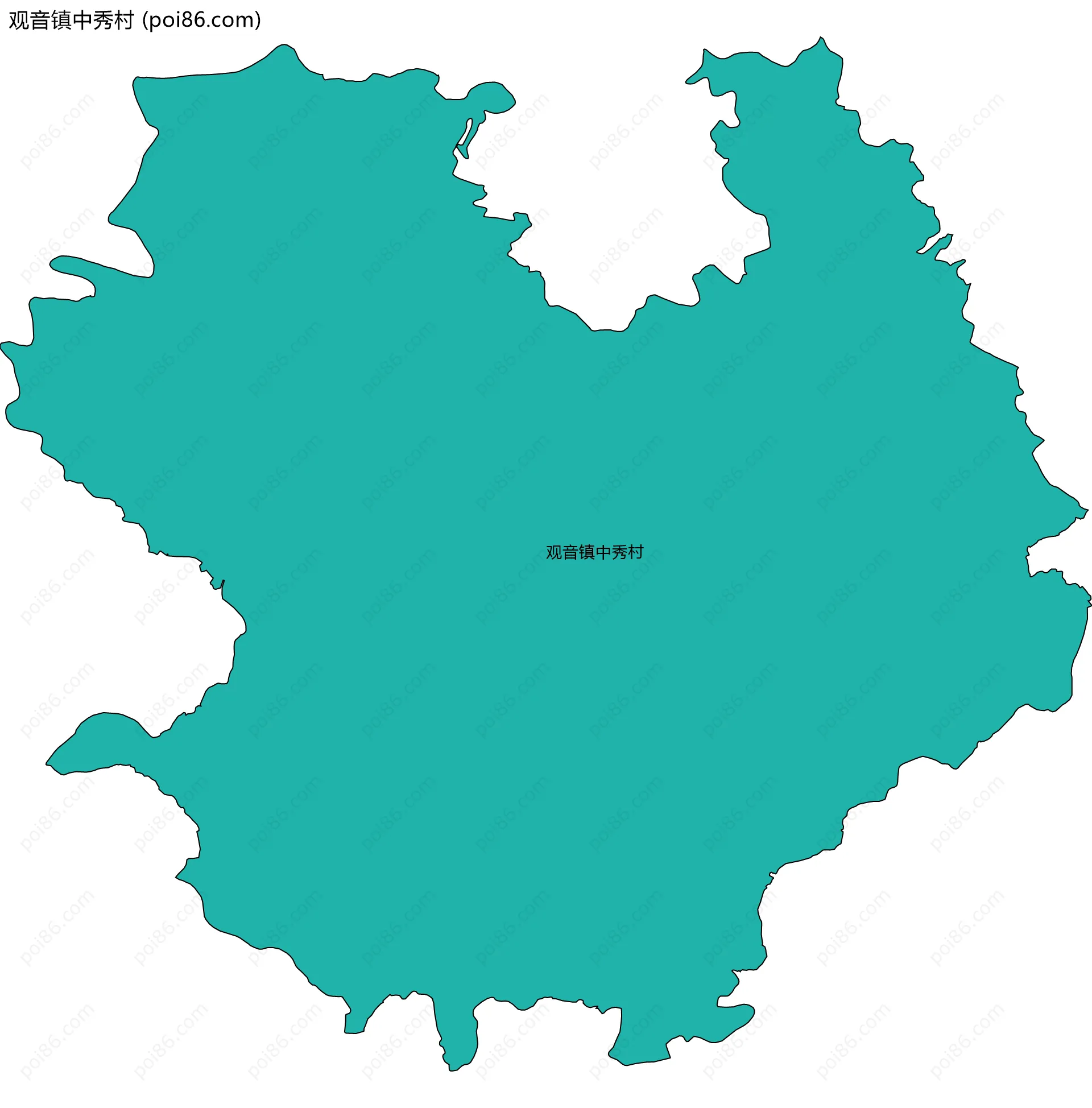 观音镇中秀村边界地图