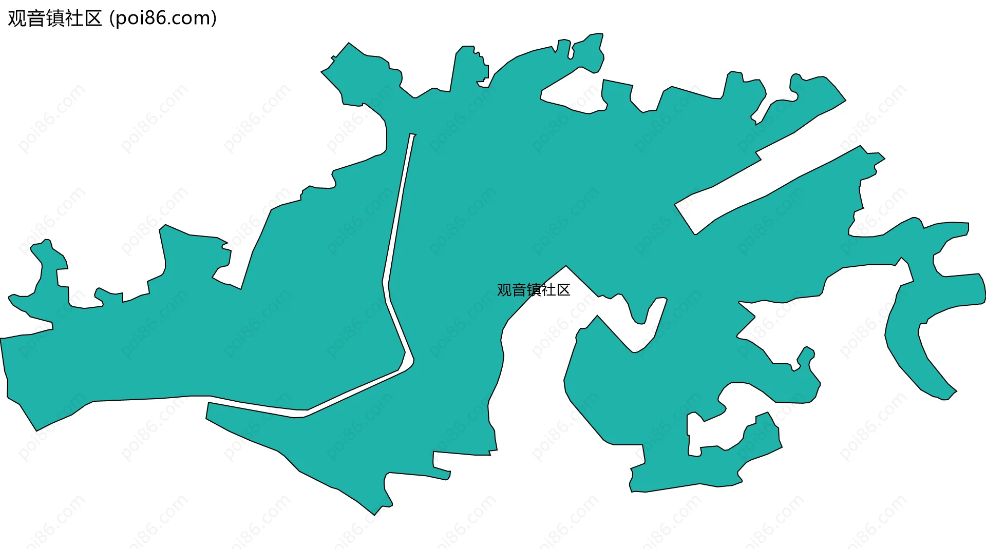 观音镇社区边界地图