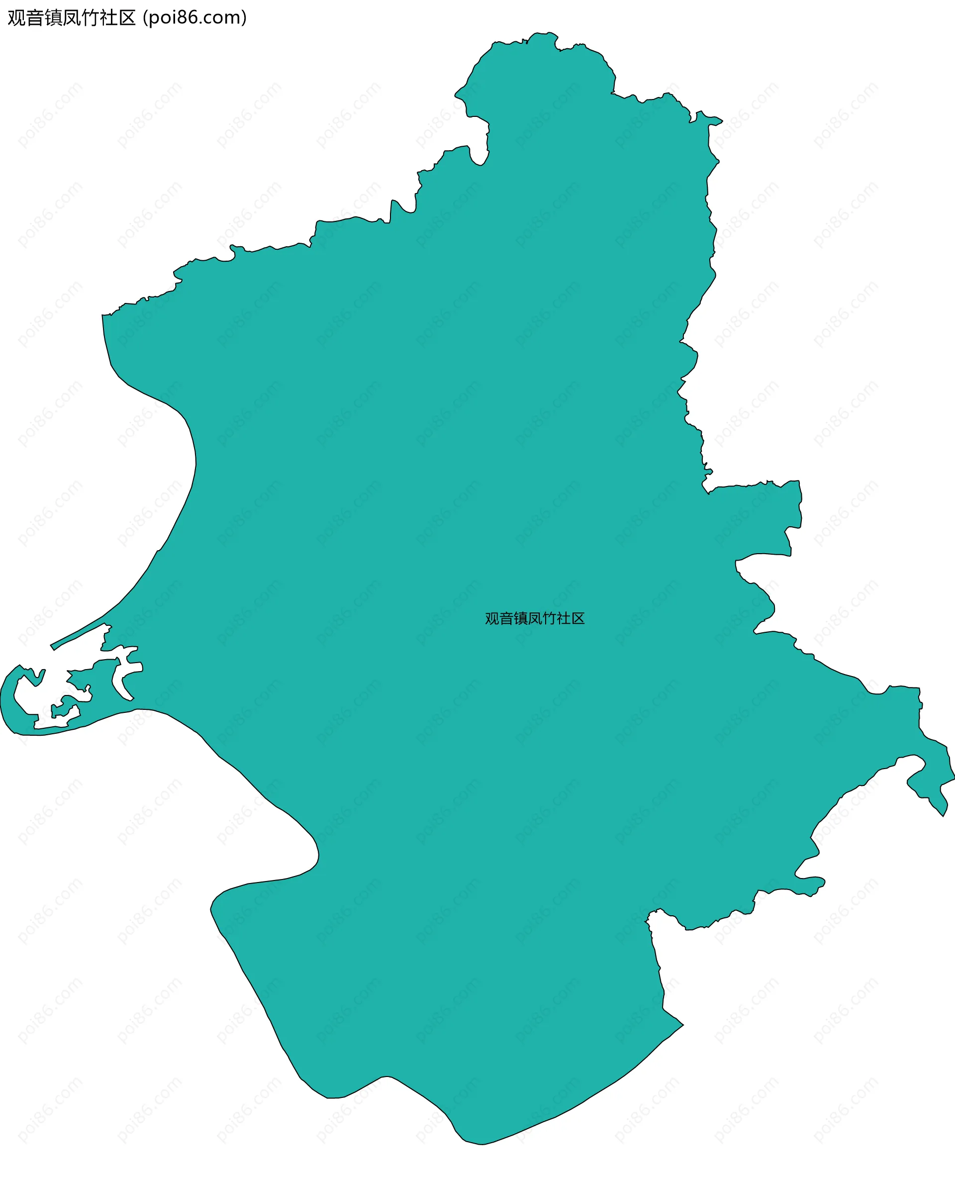 观音镇凤竹社区边界地图