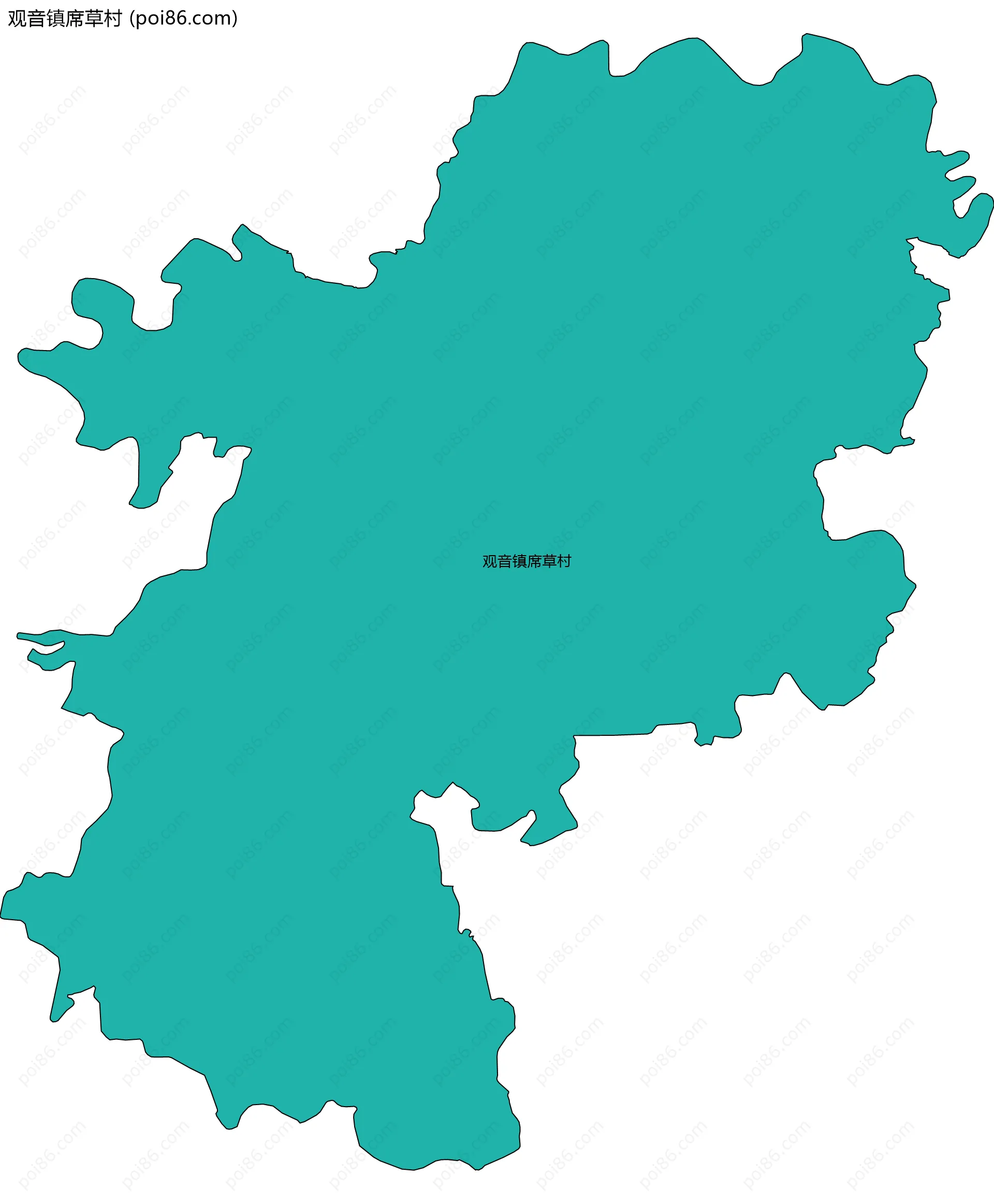 观音镇席草村边界地图