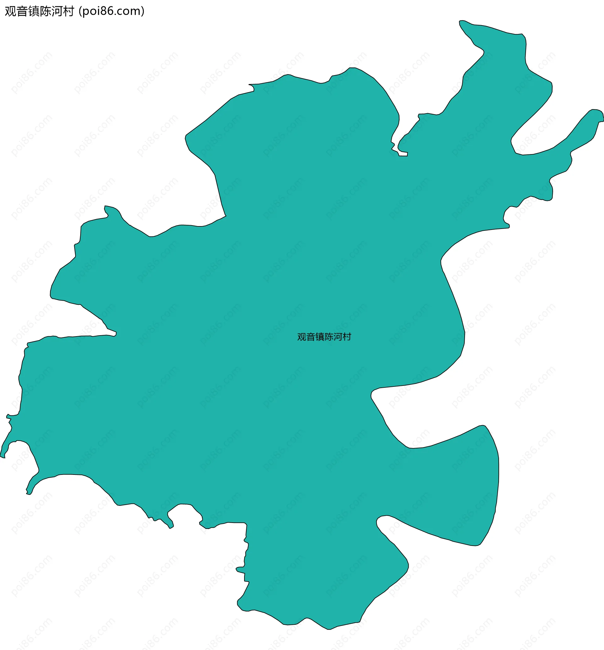 观音镇陈河村边界地图