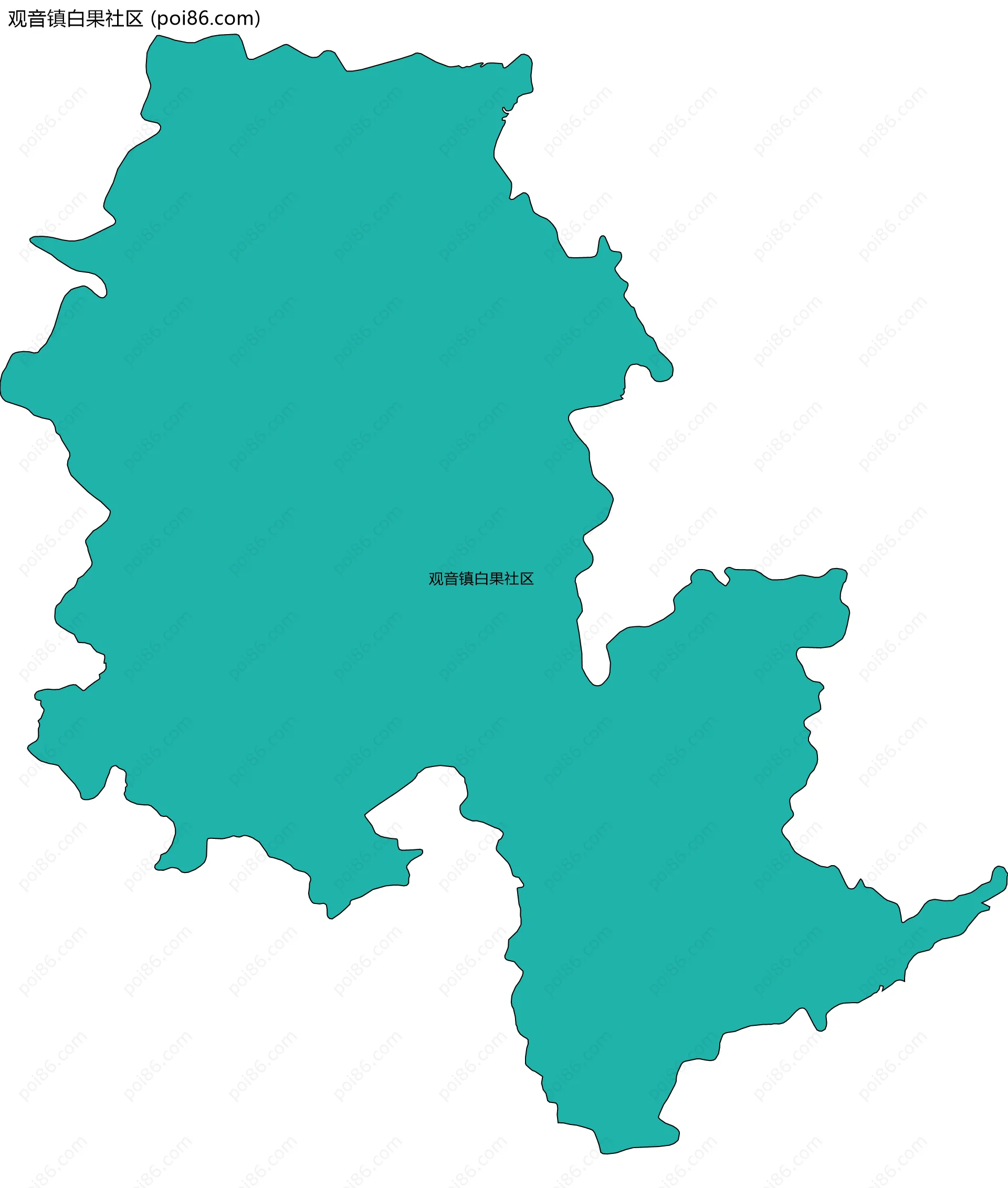 观音镇白果社区边界地图