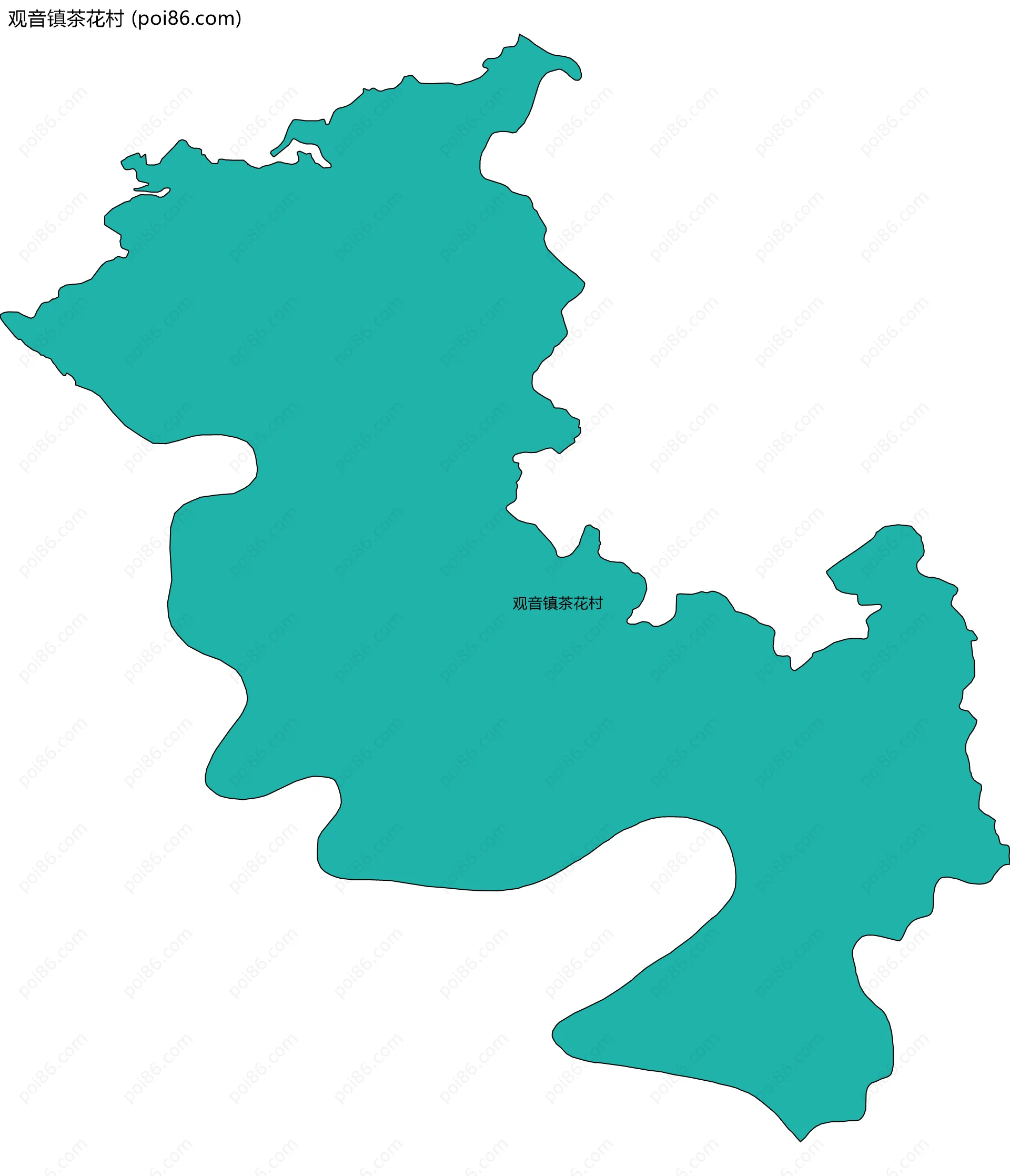 观音镇茶花村边界地图