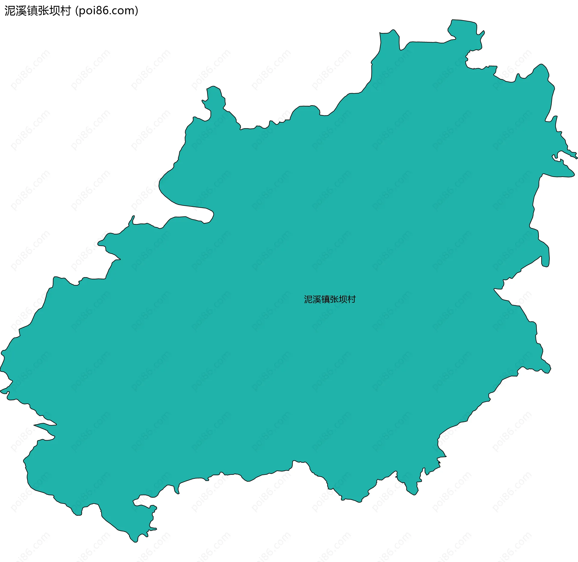 泥溪镇张坝村边界地图