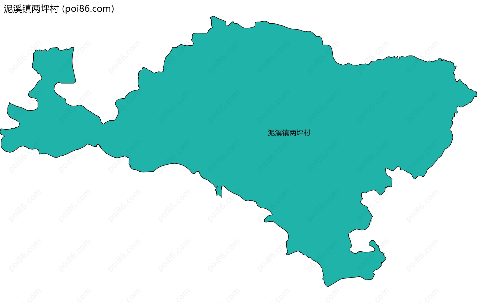 泥溪镇两坪村边界地图
