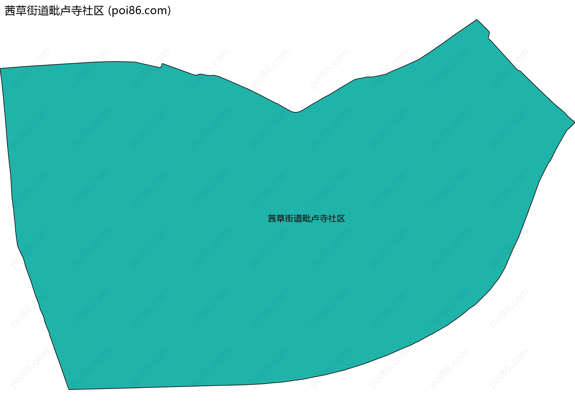 茜草街道毗卢寺社区边界地图