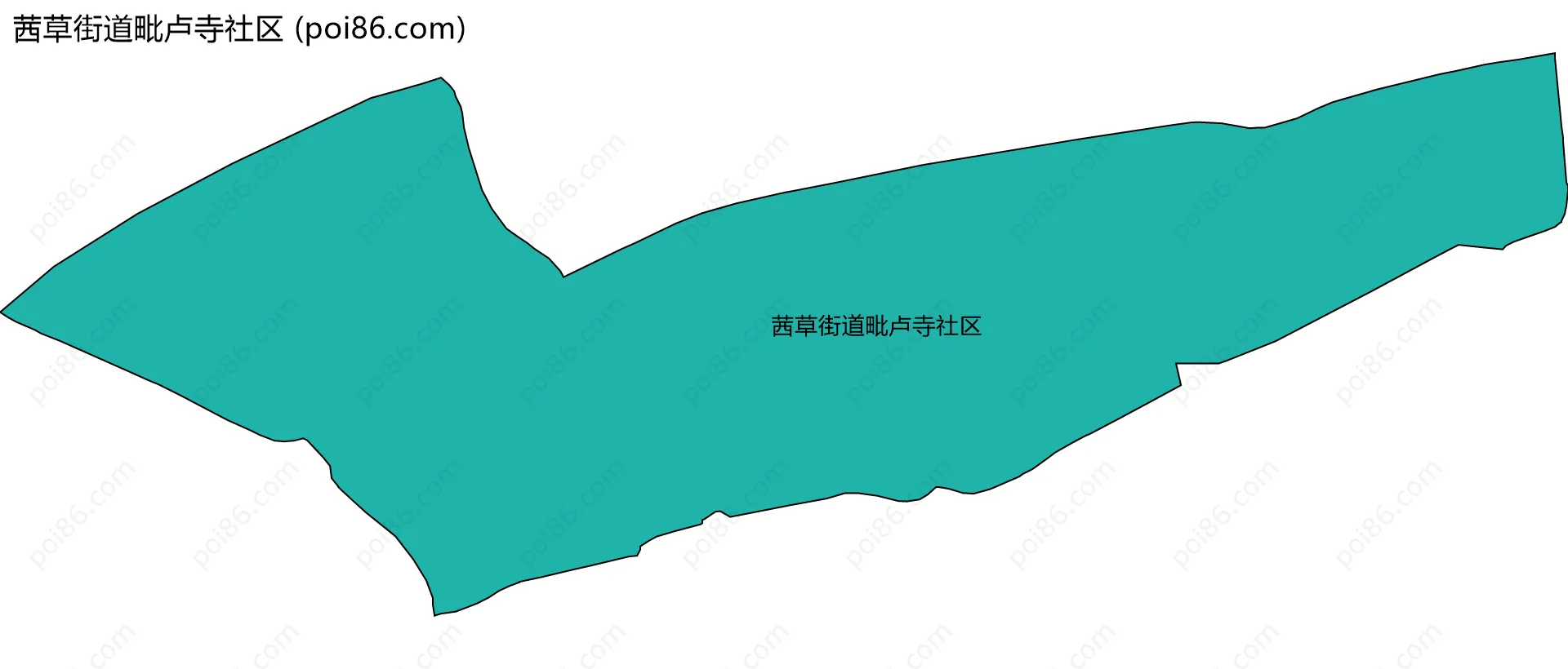 茜草街道毗卢寺社区边界地图