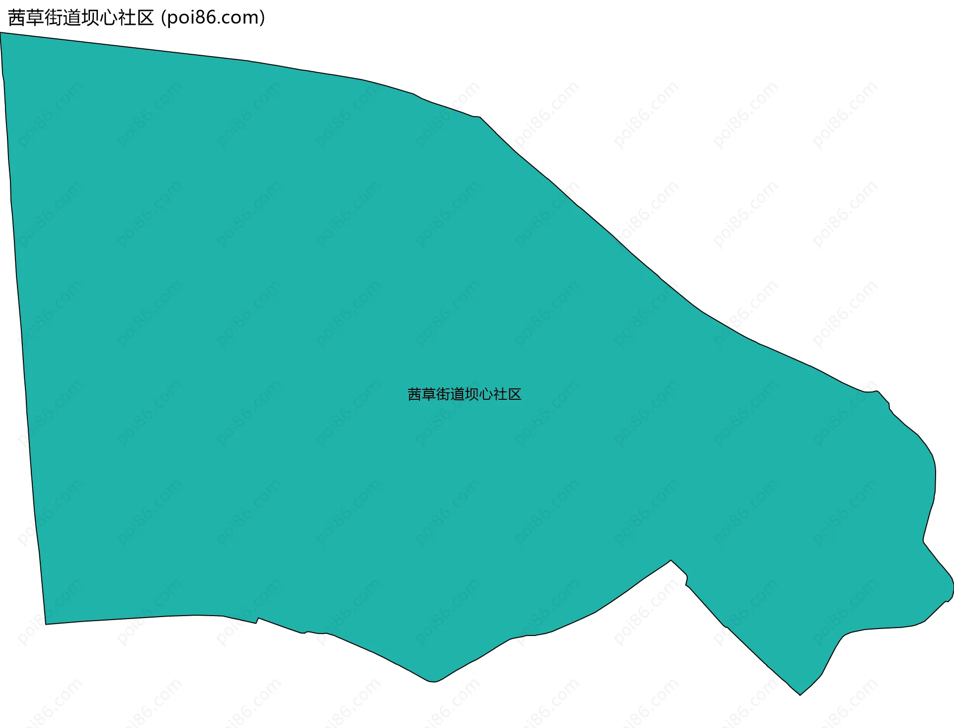 茜草街道坝心社区边界地图