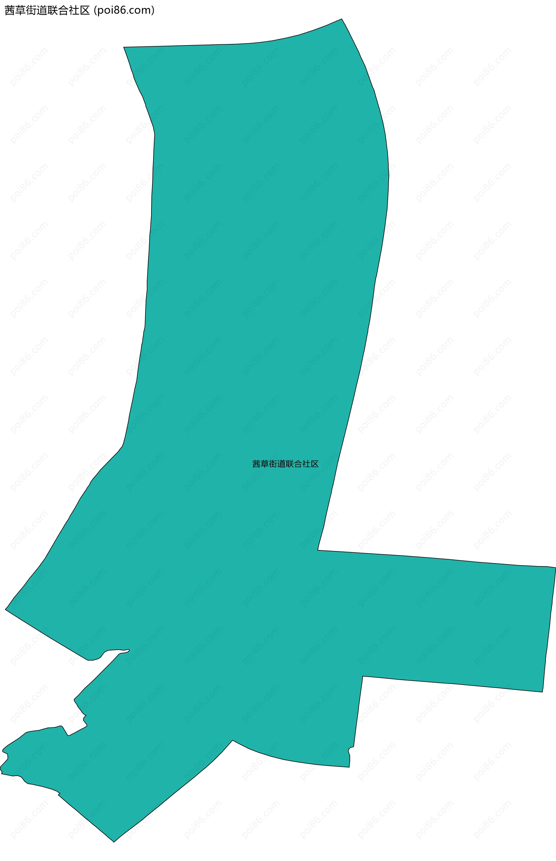 茜草街道联合社区边界地图