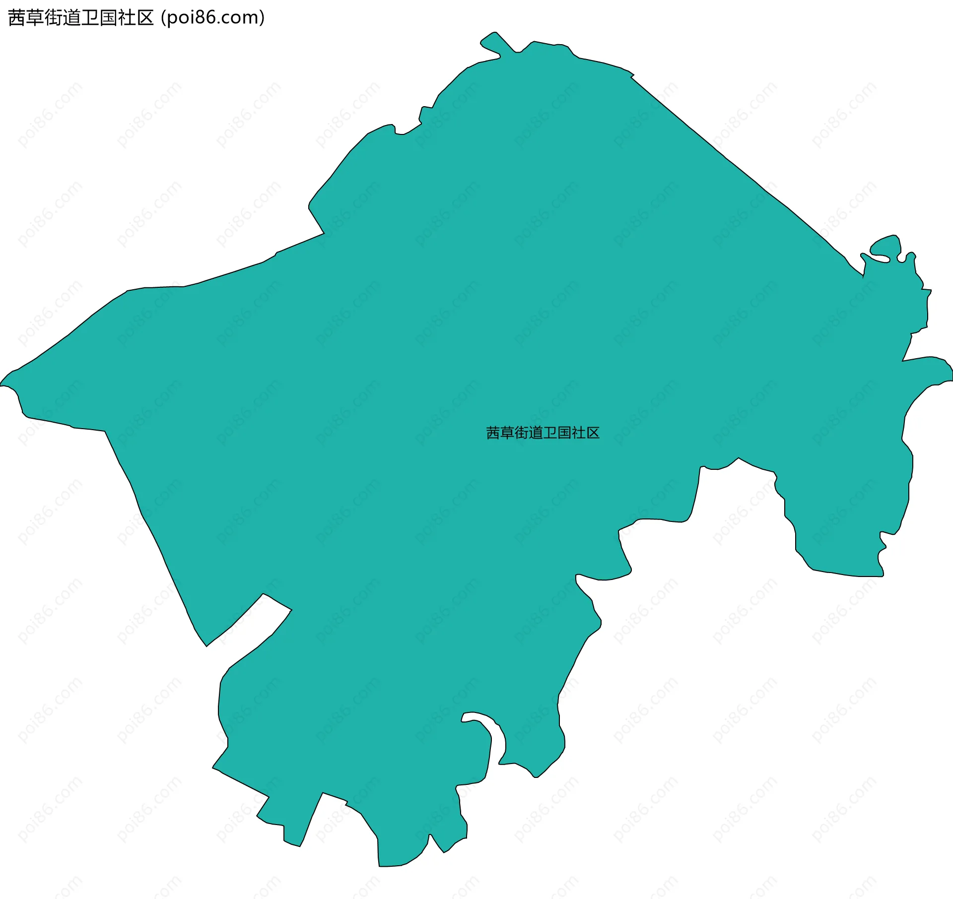 茜草街道卫国社区边界地图