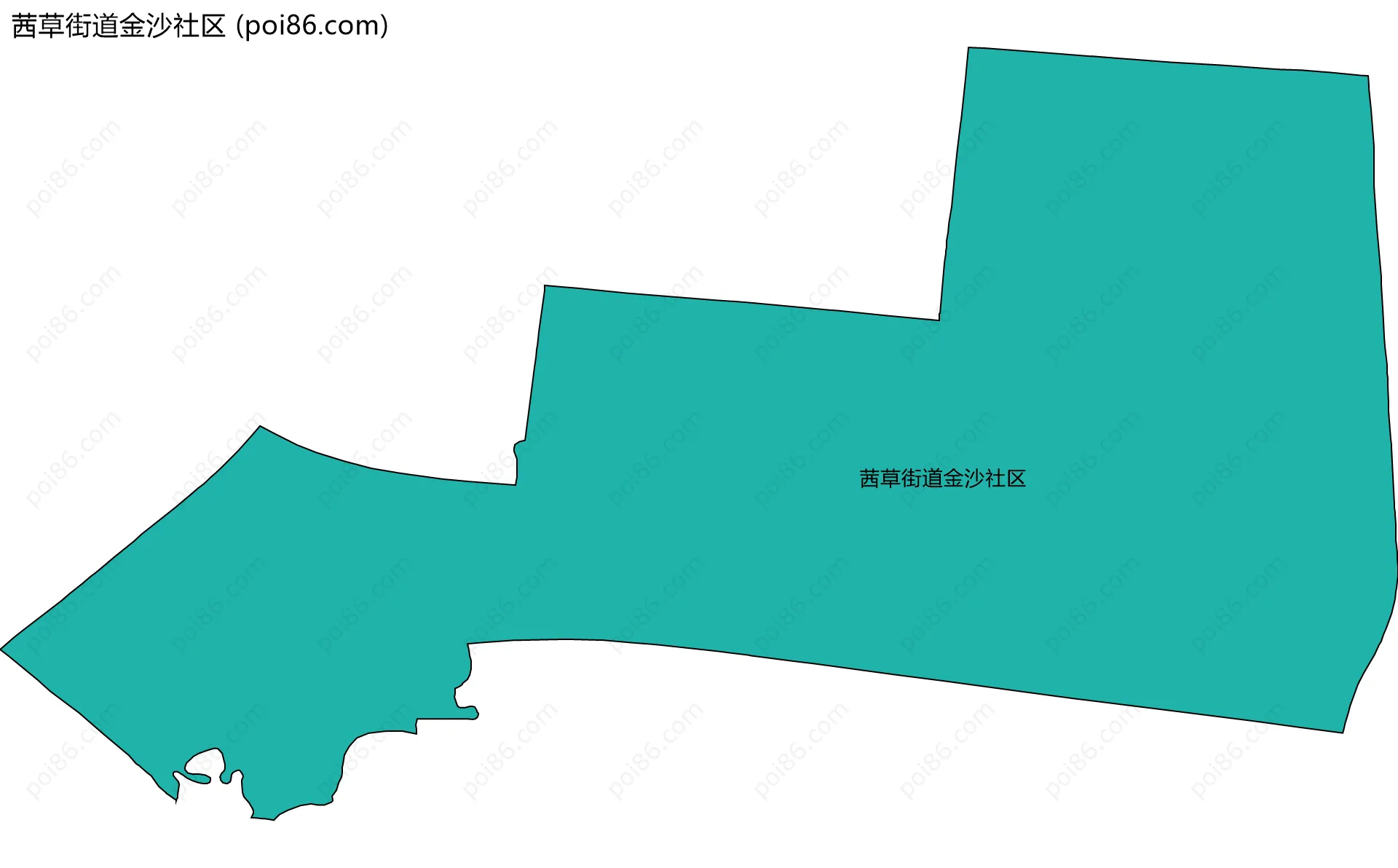 茜草街道金沙社区边界地图