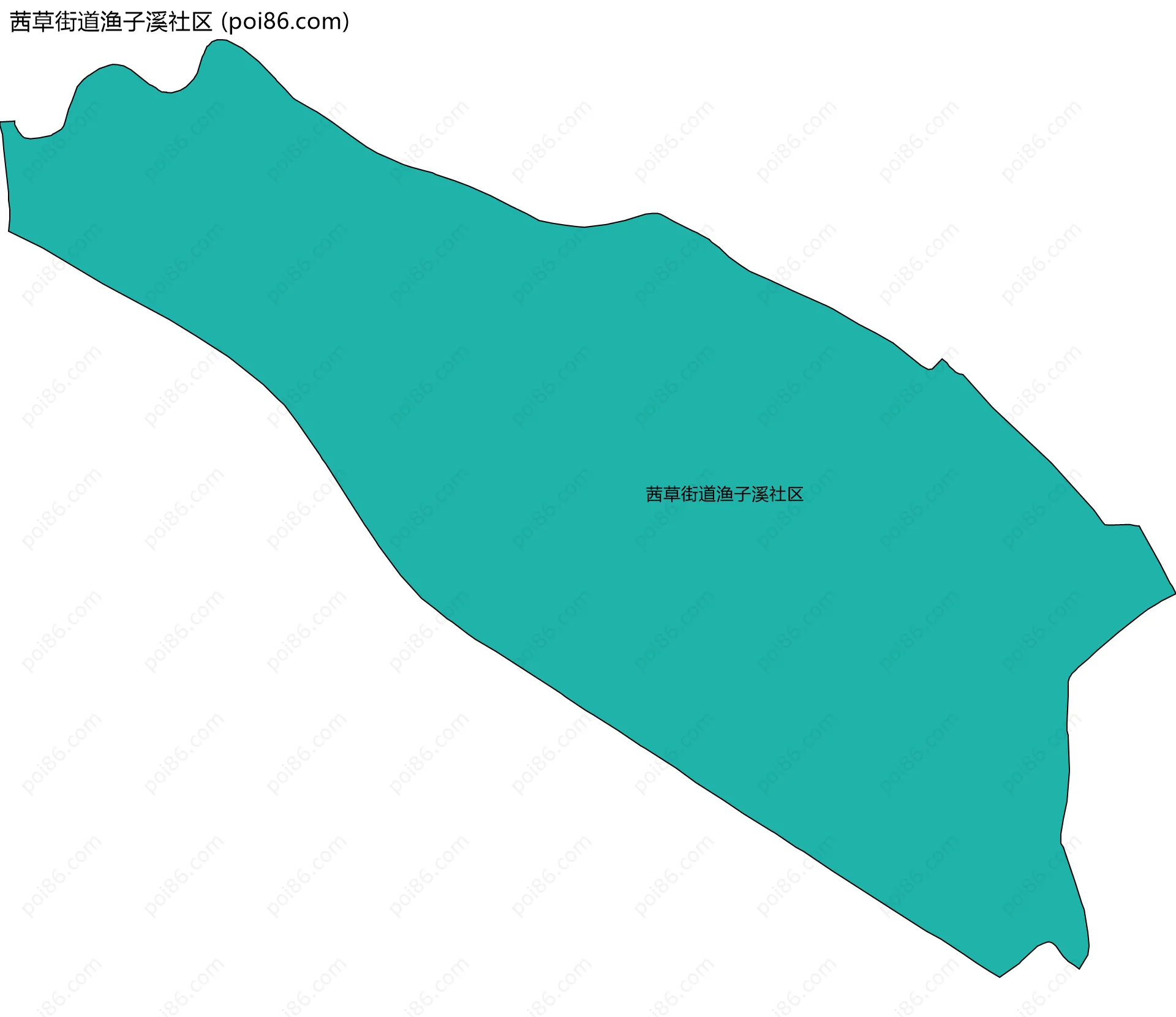 茜草街道渔子溪社区边界地图